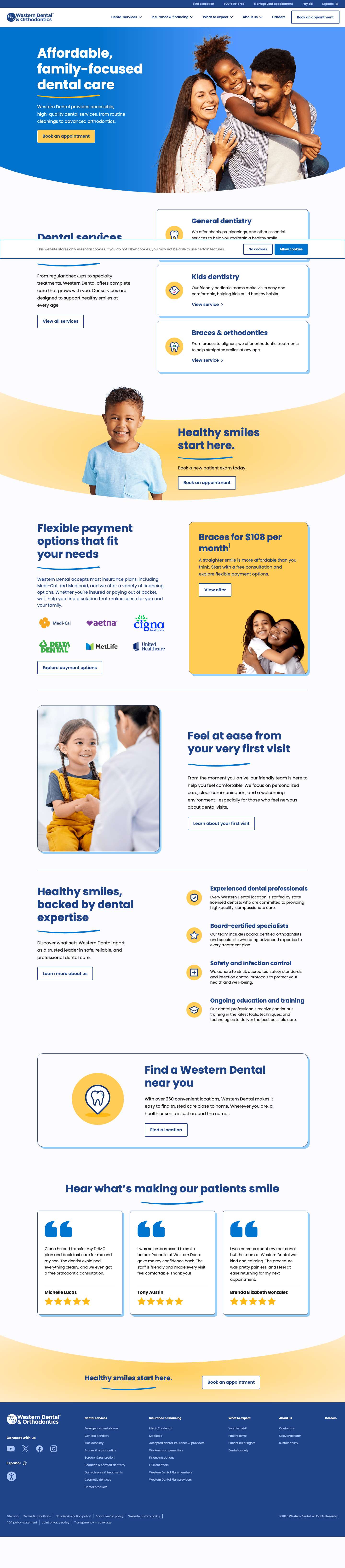 Affordable, family-focused dental care | Western DentalAffordable, family-focused dental care | Western Dental - Full Screenshot
