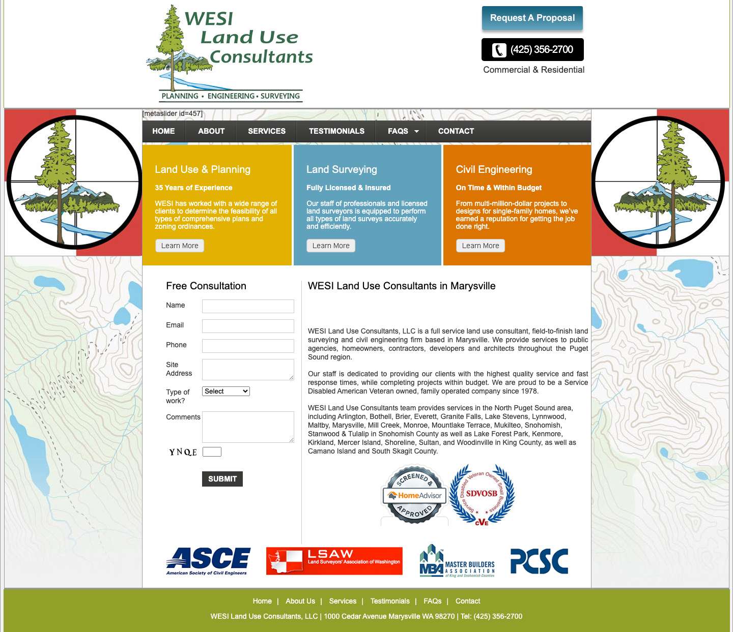 Civil Engineering Consulting Firm in Snohomish County - Full Screenshot