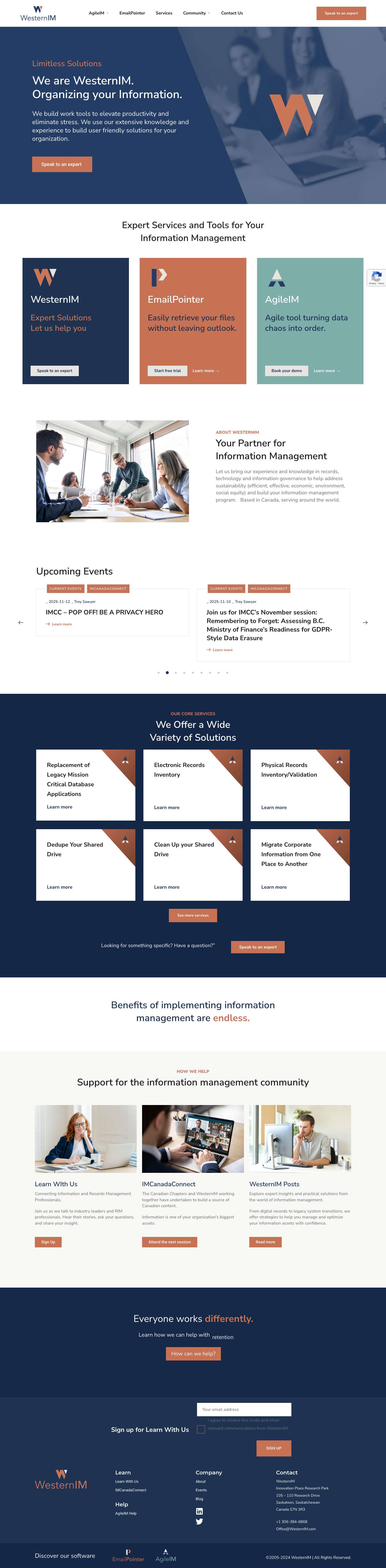 WesternIM: Leading Information Management Consulting Company - Full Screenshot