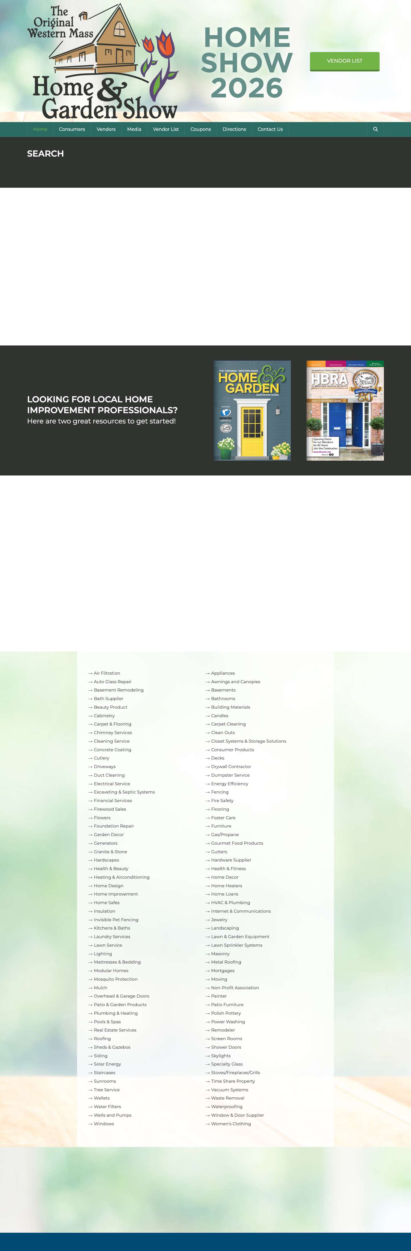 Home | Western Mass Home & Garden Show - Full Screenshot