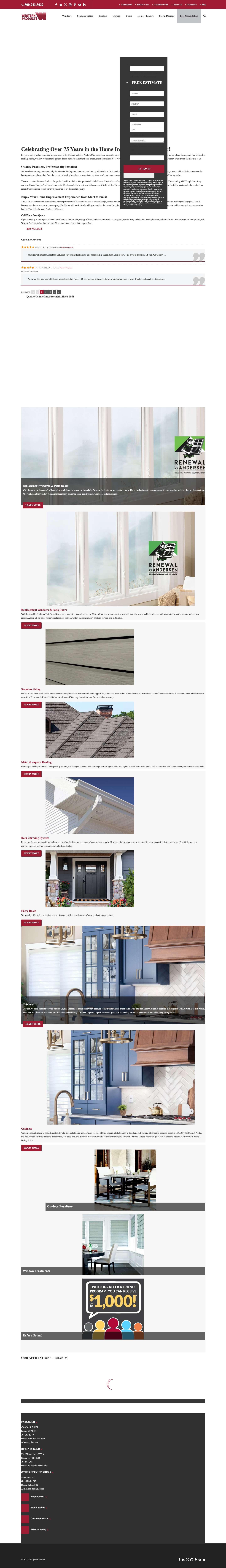 Home Improvement Siding + More | Fargo, ND | Western Products - Full Screenshot