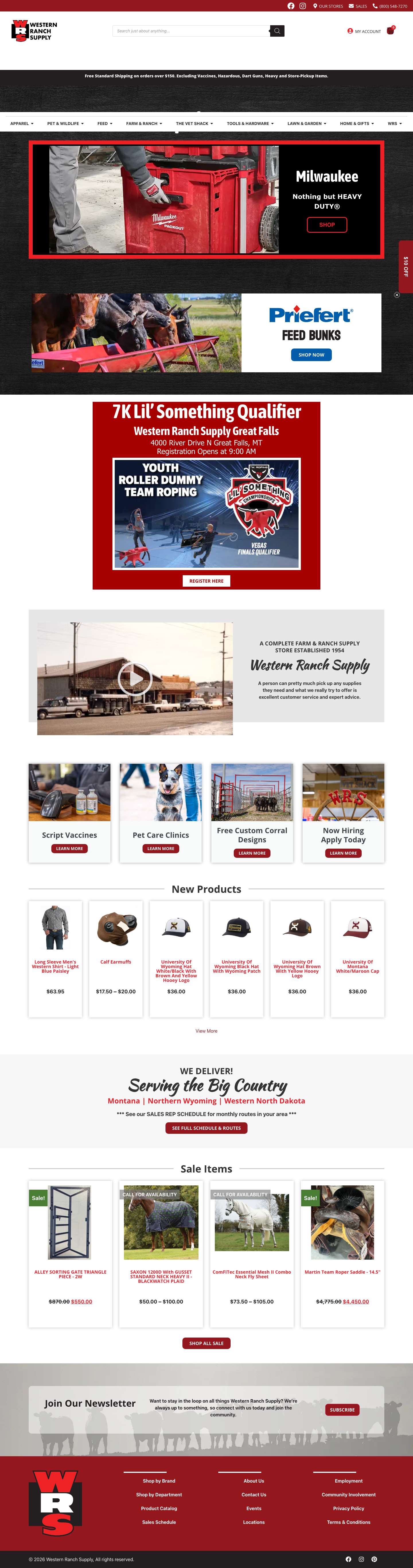 Western Ranch Supply | Serving the Big CountryToggle Menu - Full Screenshot