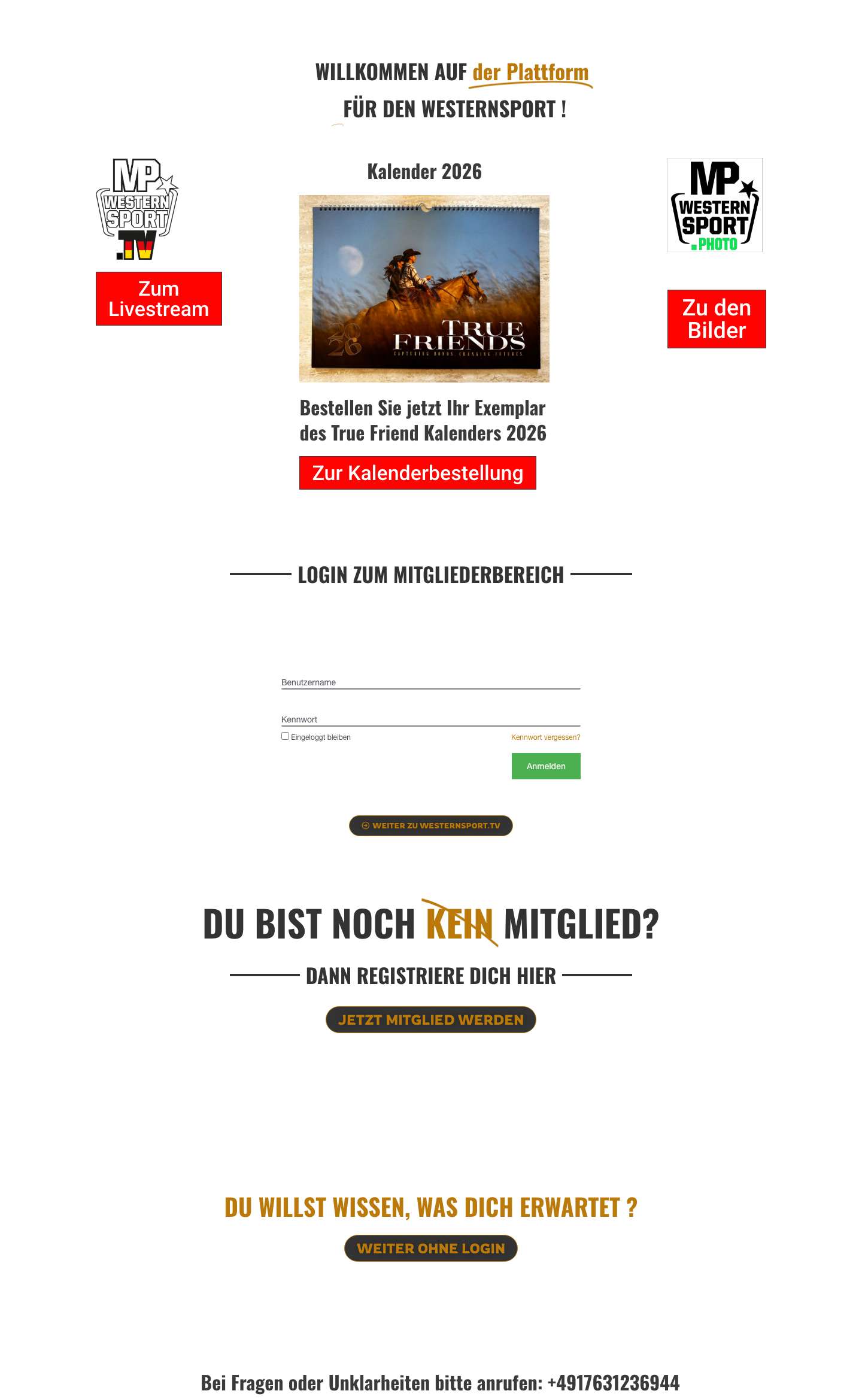 WESTERNSPORT.TV – DEIN SPORT JEDERZEIT UND ÜBERALL - Full Screenshot