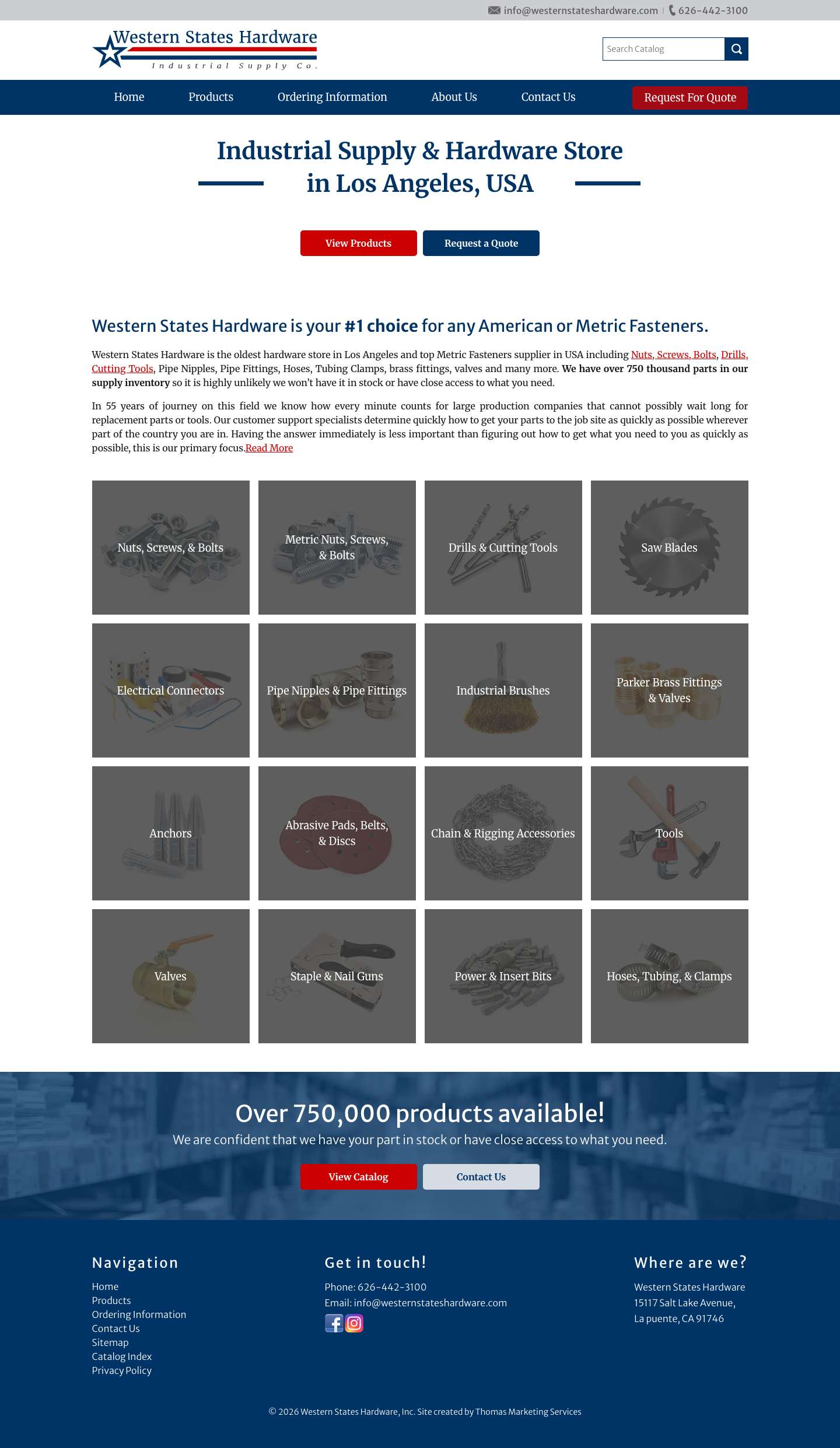 Western States Hardware | Oldest Hardware Store in Los Angeles - Full Screenshot