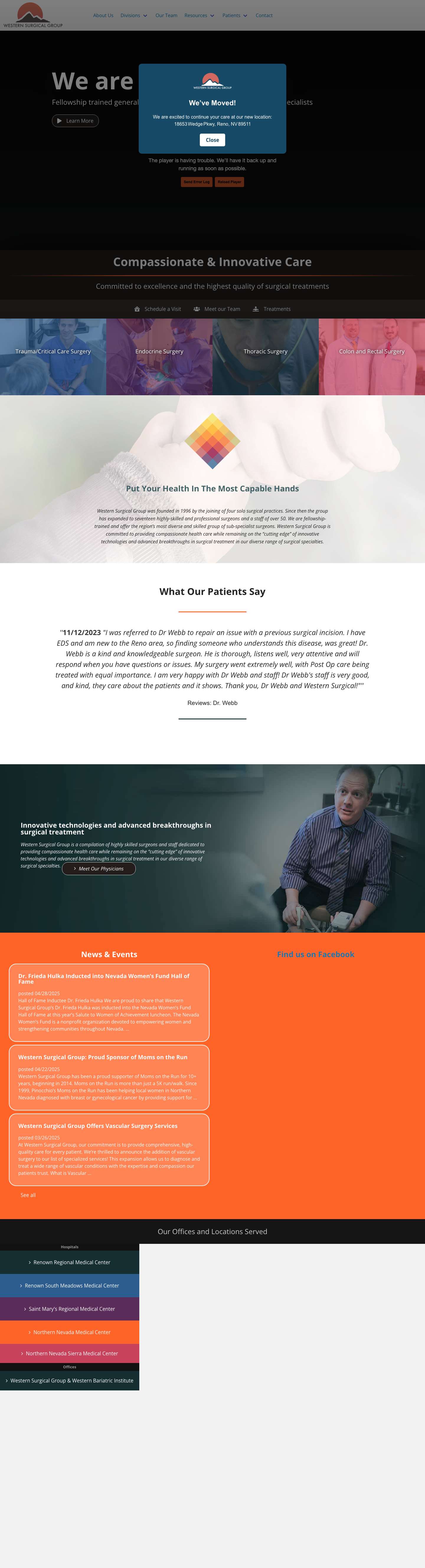 Innovative and Compassionate Care | Western Surgical Group - Full Screenshot