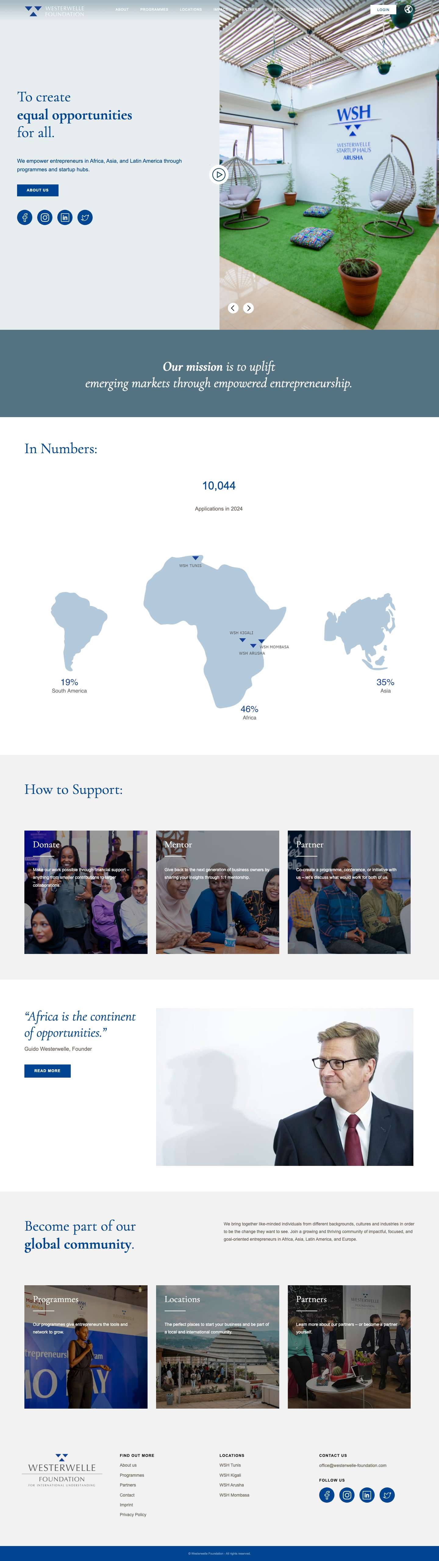 Westerwelle Foundation – For international understanding - Full Screenshot