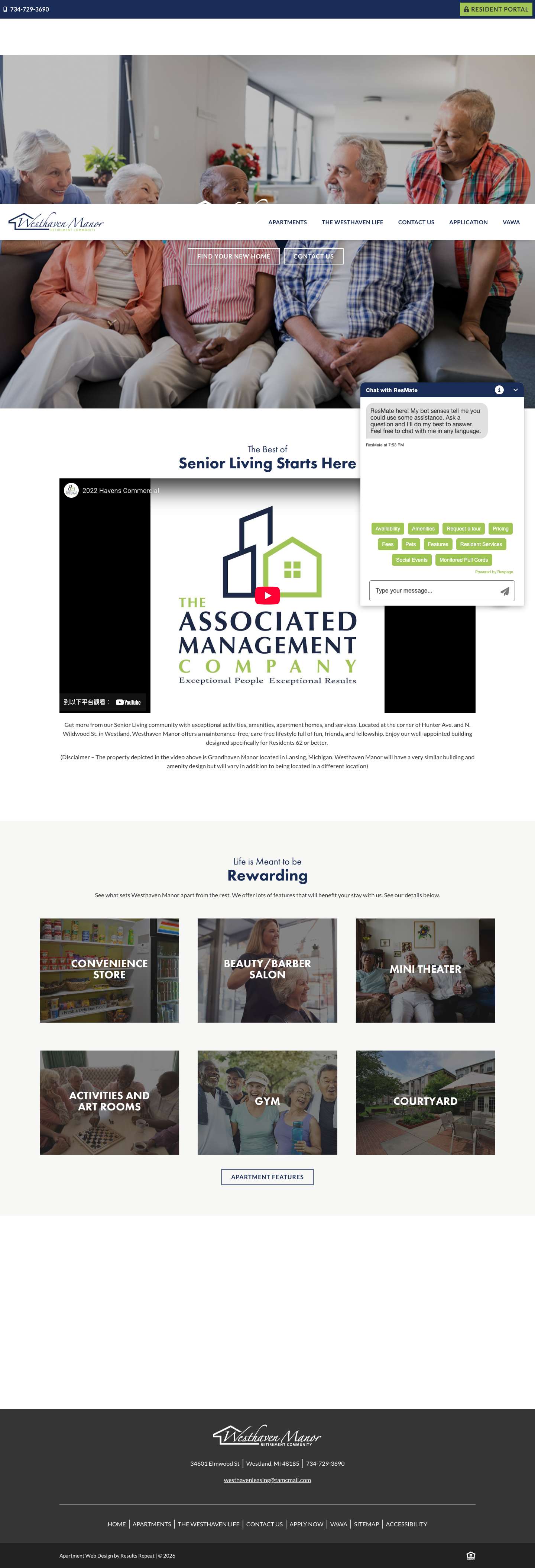 Home - Westhaven Manor - Full Screenshot