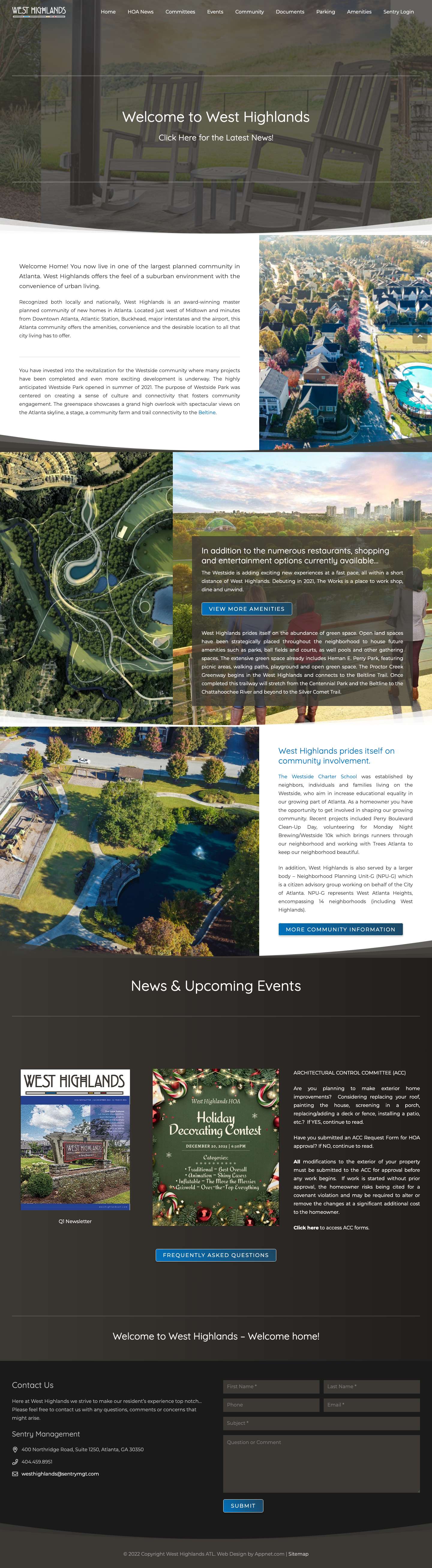 West Highlands HOA - Planned Living - Welcome Home! - Full Screenshot