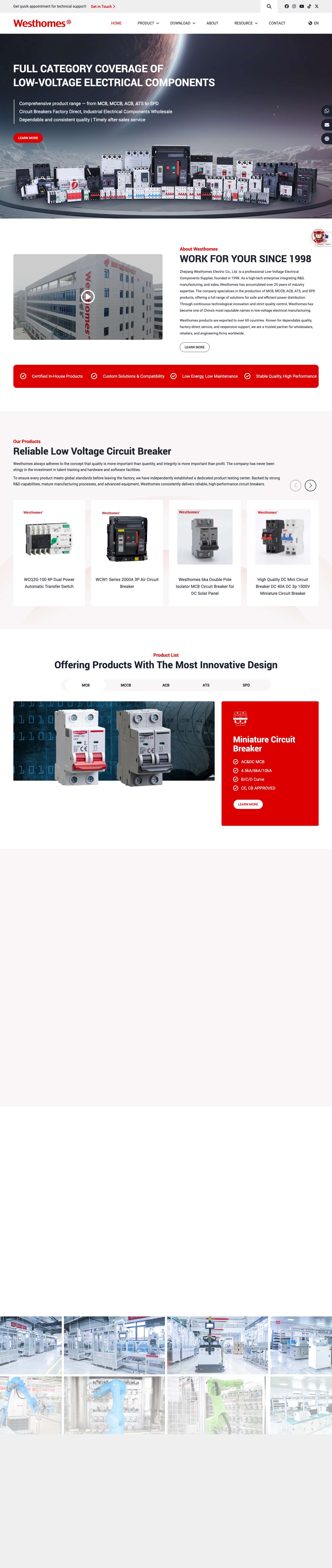 Westhomes | Supplier of Low-Voltage Electrical ComponentsWesthomes | Supplier of Low-Voltage Electrical Components - Full Screenshot