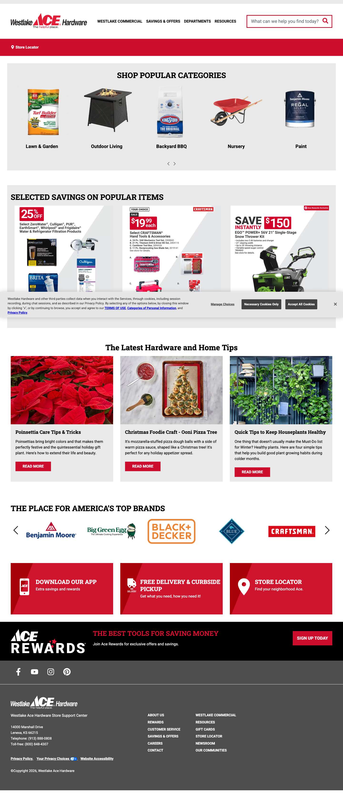 Hardware Store, Home Improvement & Garden Supplies - Westlake Ace HardwareWestlake Ace Hardware LogoWestlake Ace Hardware Logo White - Full Screenshot