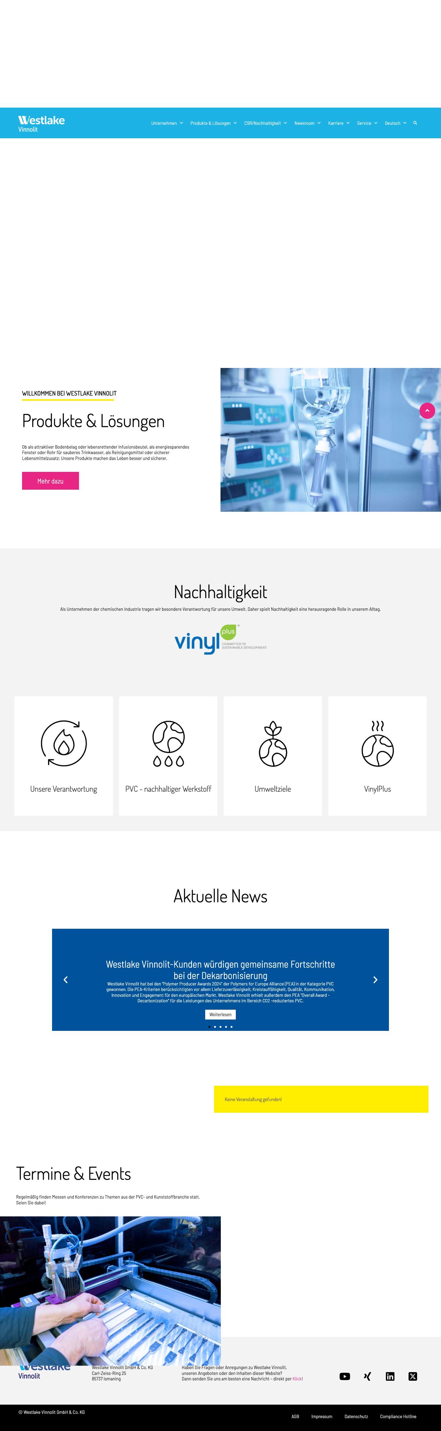 Westlake Vinnolit | Startseite - Full Screenshot