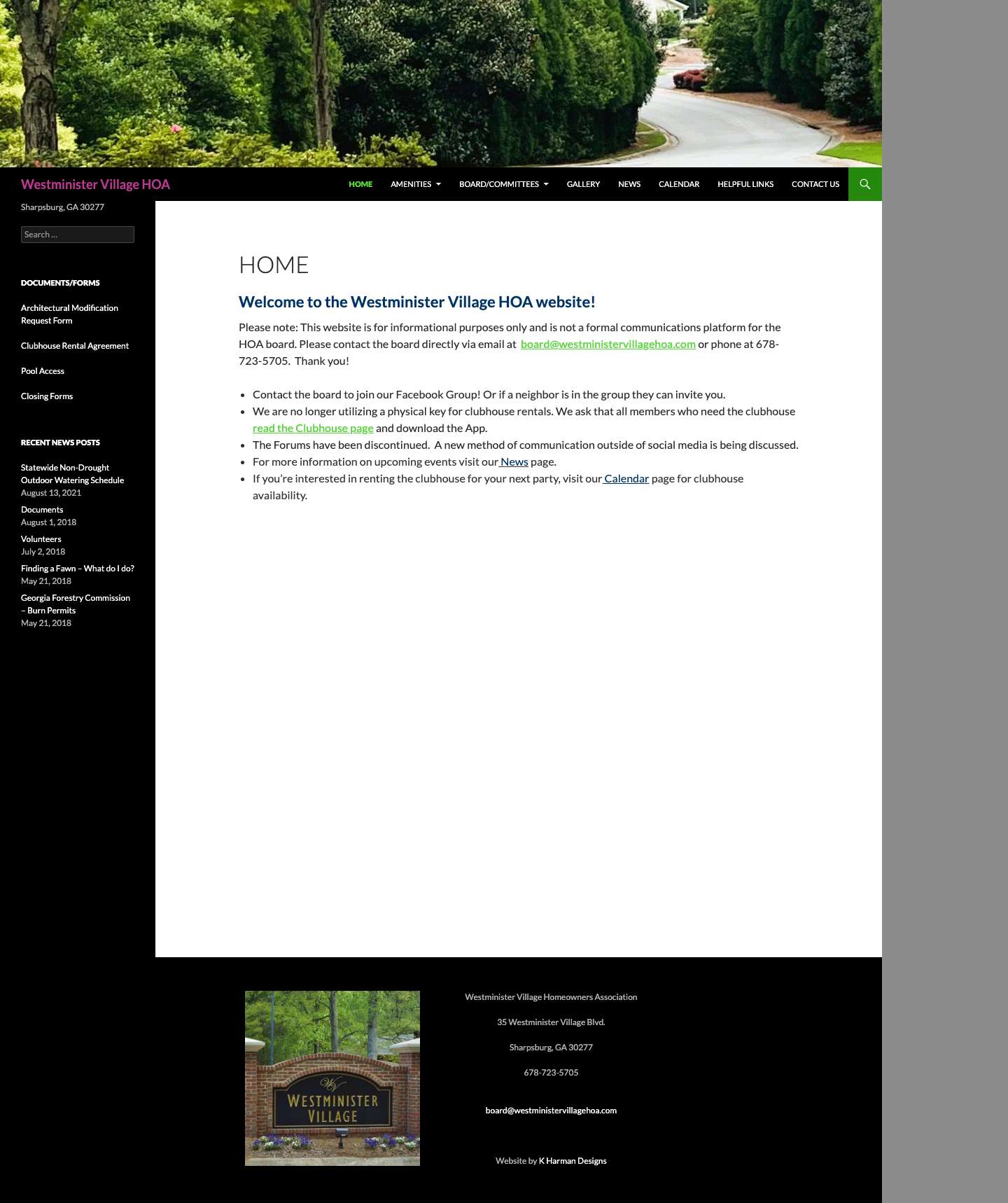 Home - Westminister Village HOA - Full Screenshot