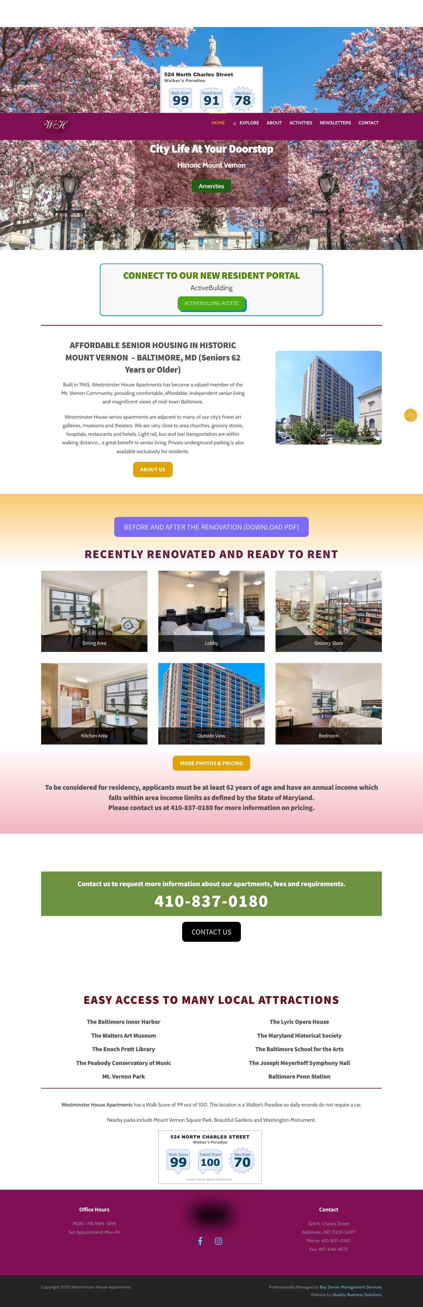Affordable Senior Living in Baltimore Mt. Vernon Neighborhood - Full Screenshot