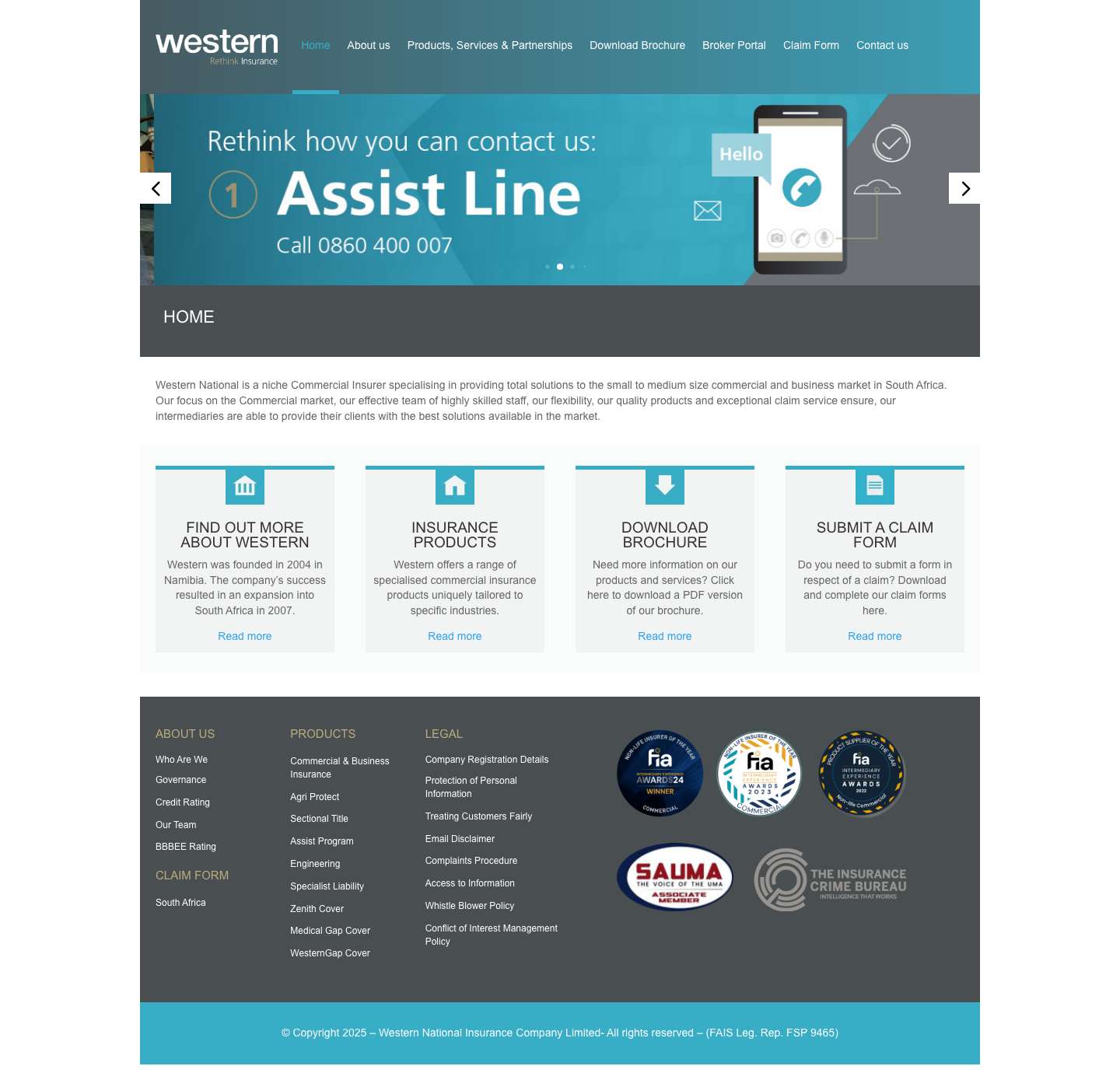 Home - Western National Insurance Company Limited - Full Screenshot