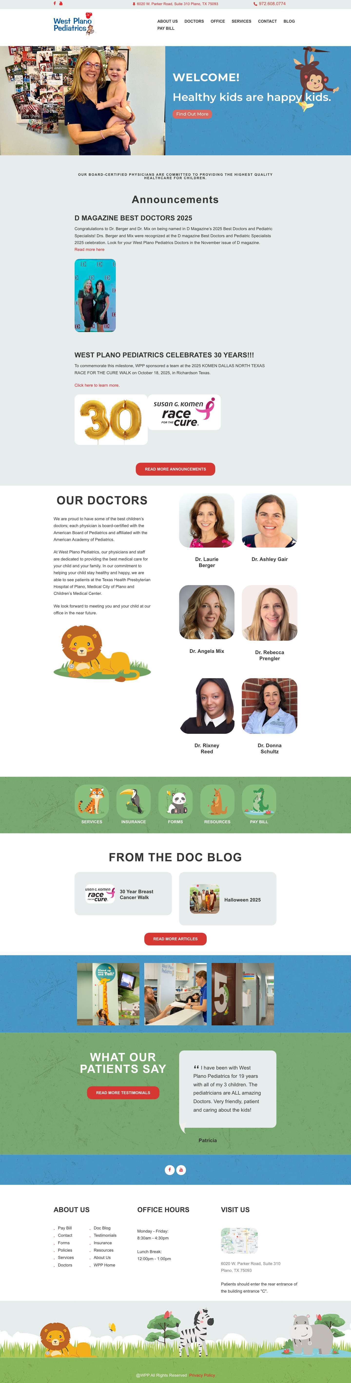 Homepage - West Plano Pediatrics - Full Screenshot