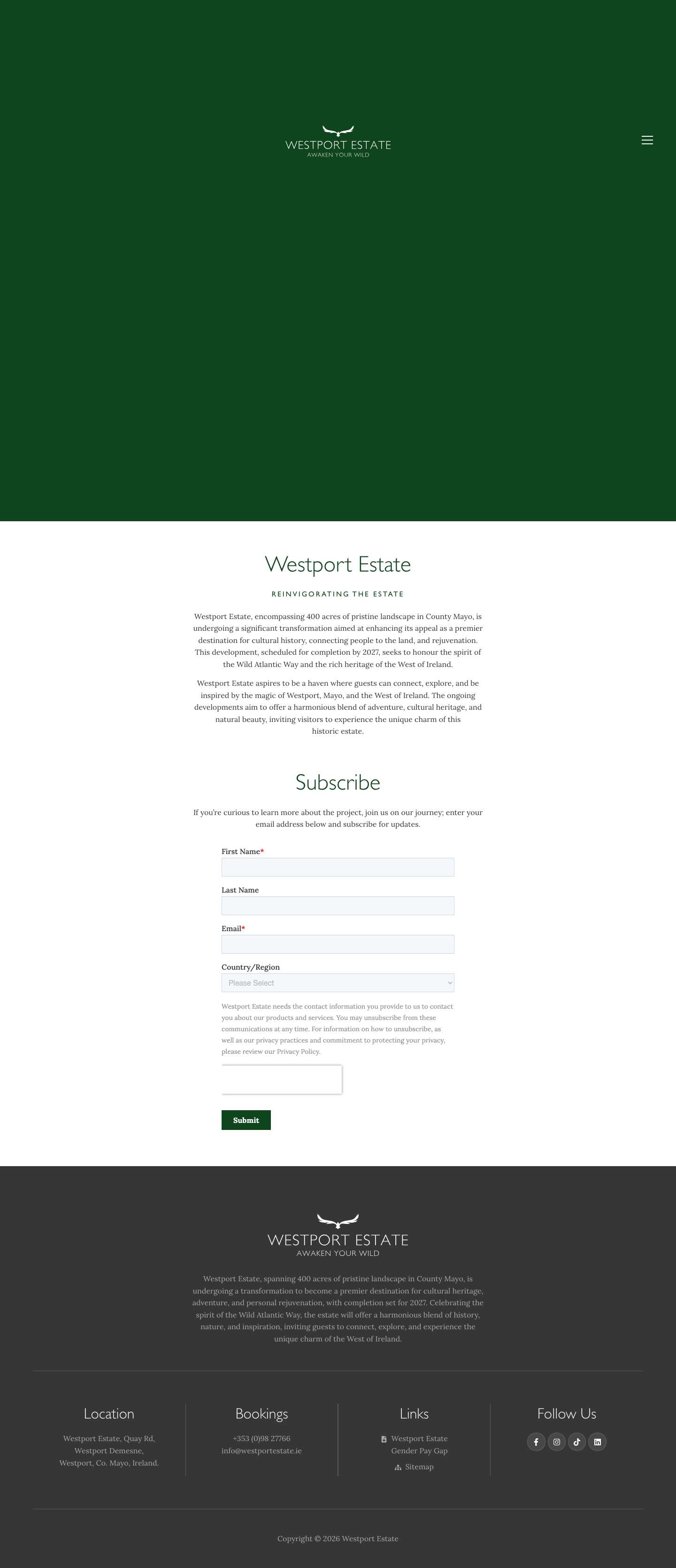 Westport Estate, Co. Mayo, Ireland - Full Screenshot