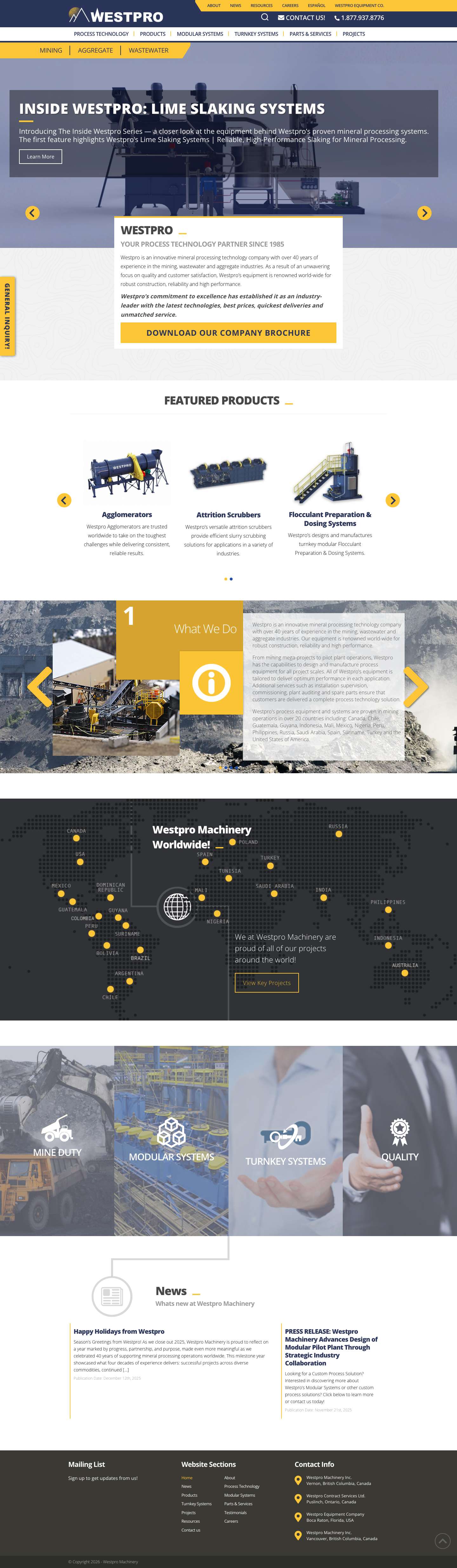 Home - Westpro Machinery - Full Screenshot