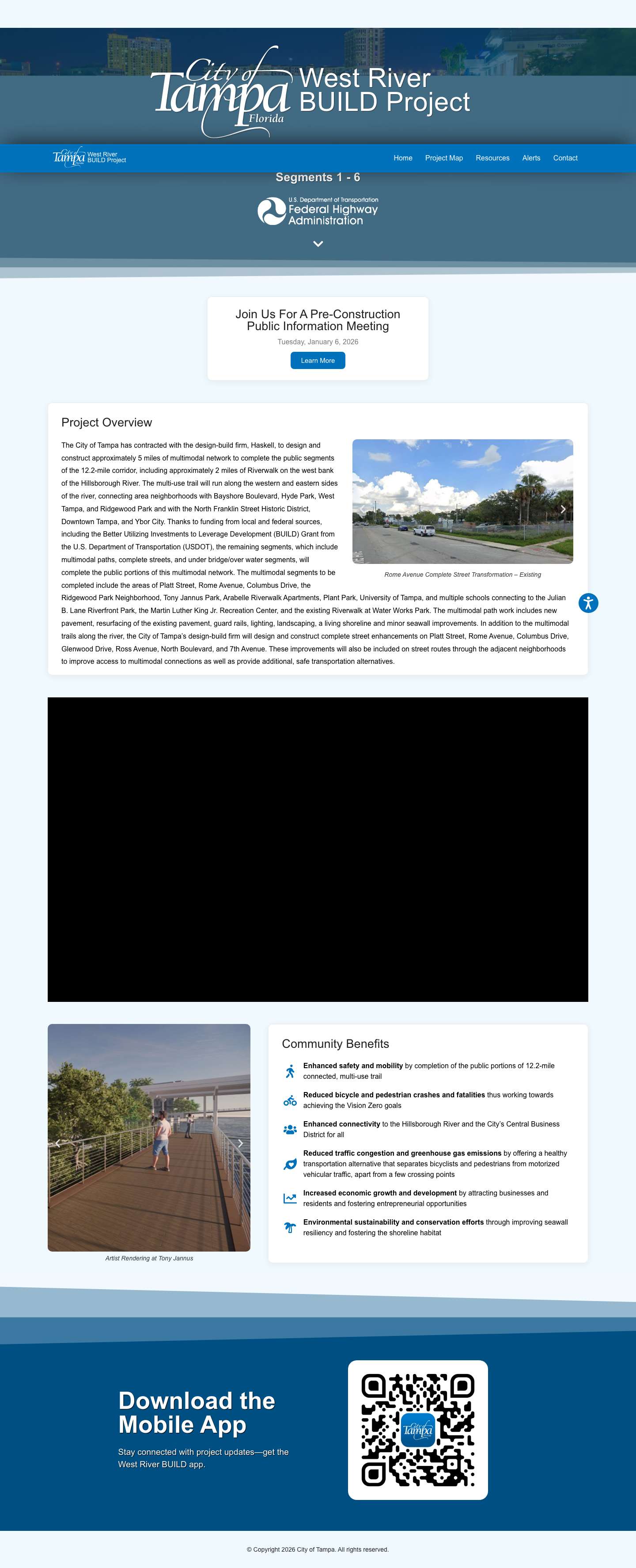Tampa West River BUILD Project | Riverwalk & Street Upgrades - Full Screenshot