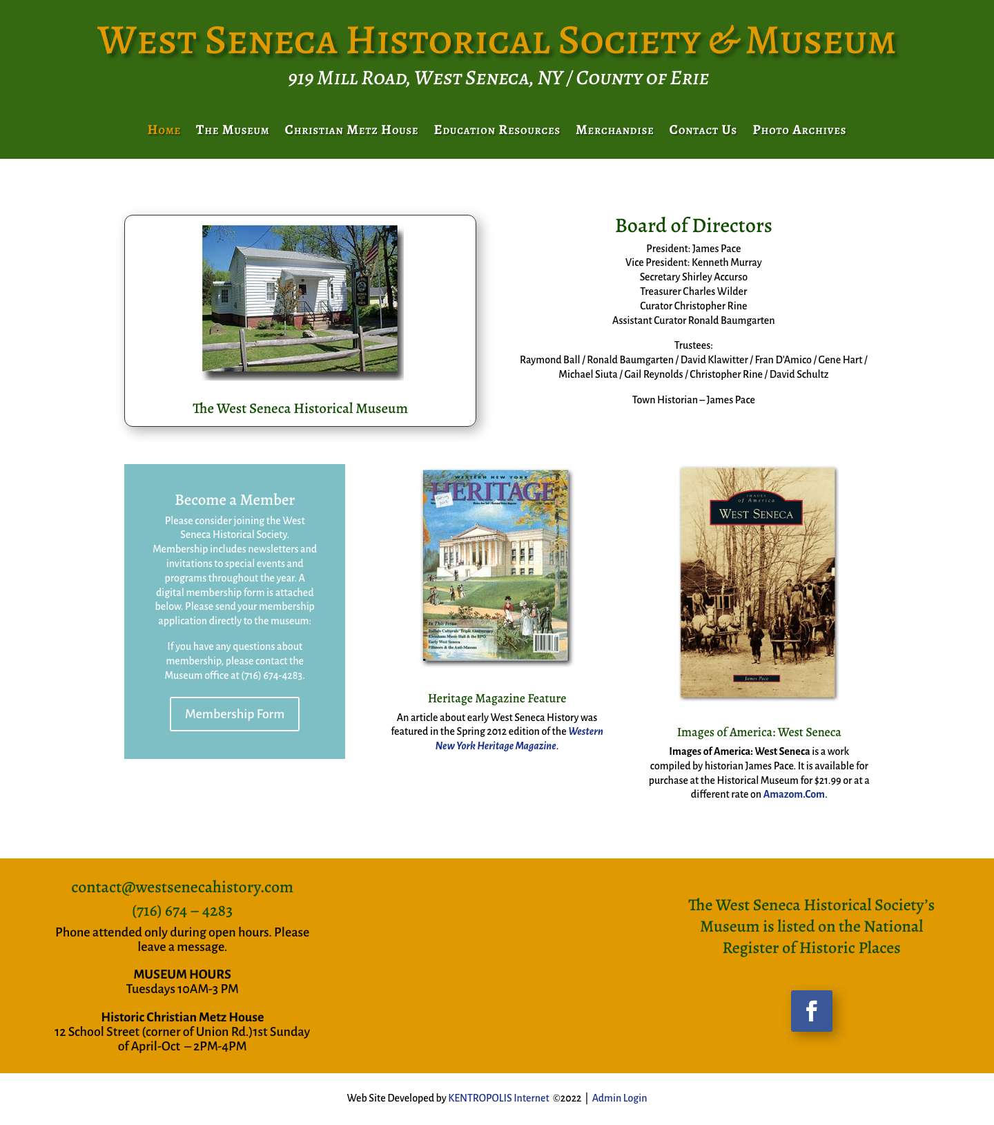 Home - West Seneca Historical Society - Full Screenshot