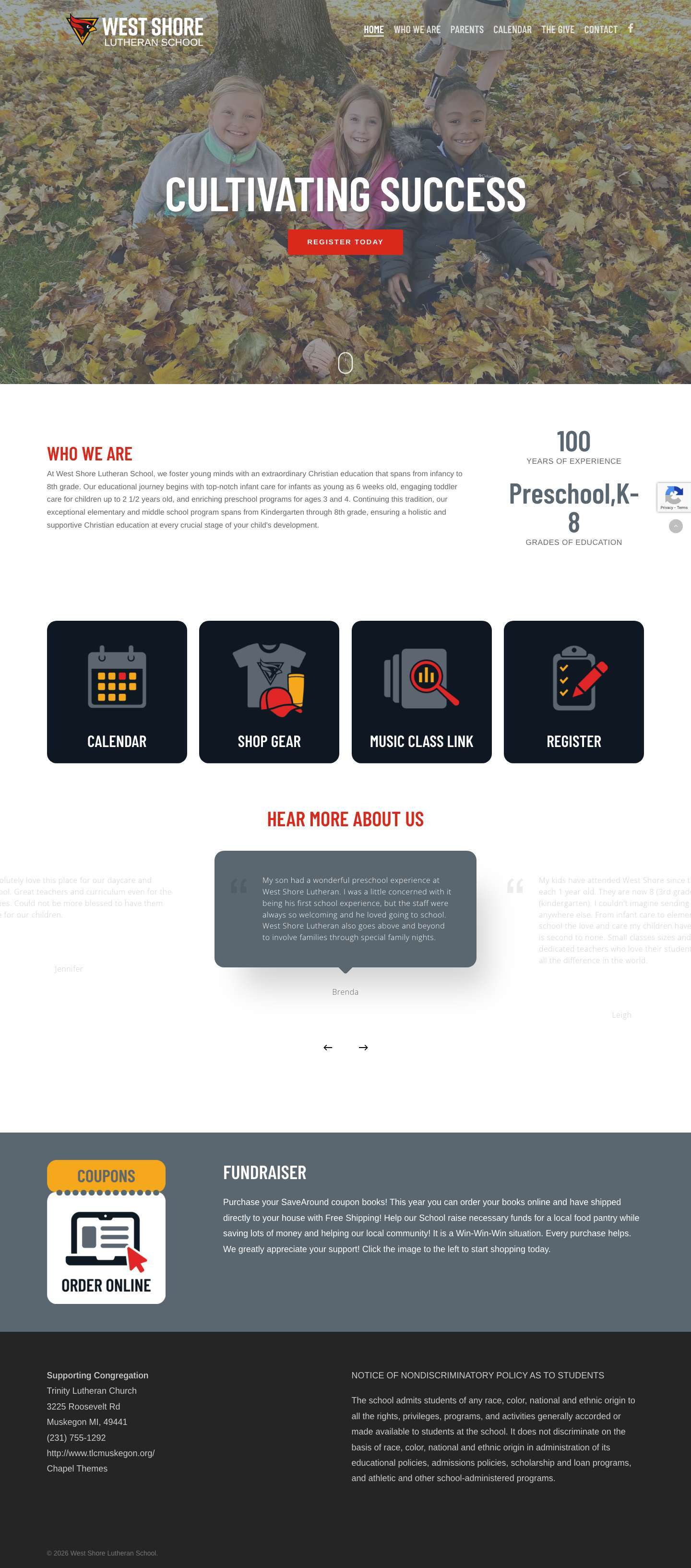 West Shore Lutheran School - Full Screenshot