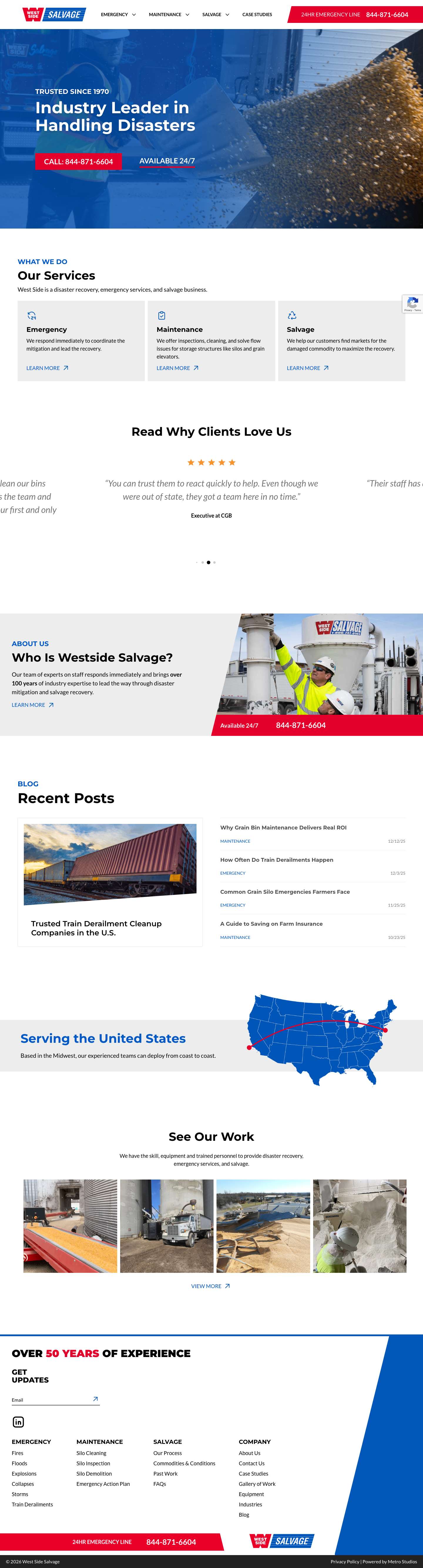West Side Salvage: Grain Disaster Recovery, Emergency Services, & Salvage - Full Screenshot