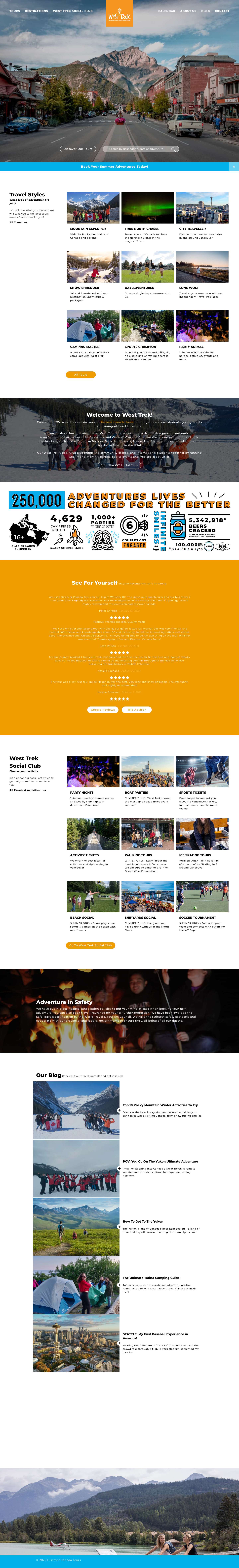 Experience Thrilling Adventures With West Trek Tours - Full Screenshot