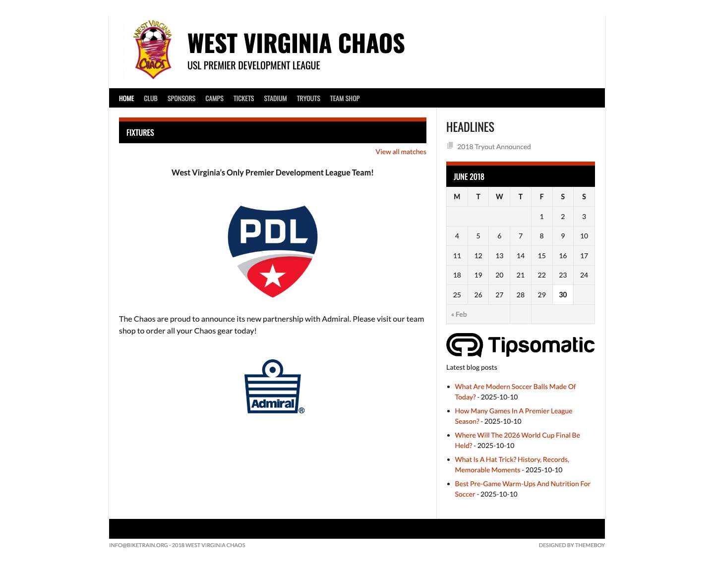 West Virginia Chaos – USL Premier Development League - Full Screenshot