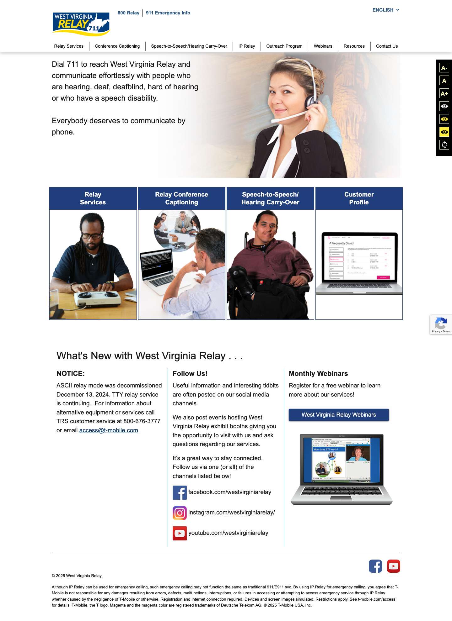 West Virginia Relay – Accessible Telecommunications - Full Screenshot