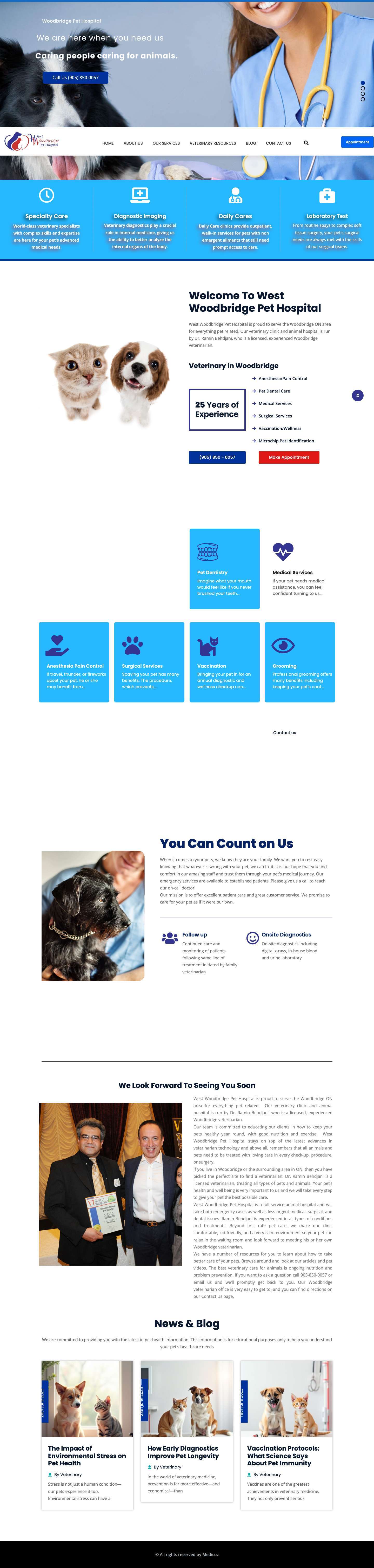 West Woodbridge Pet Hospital - Full Screenshot