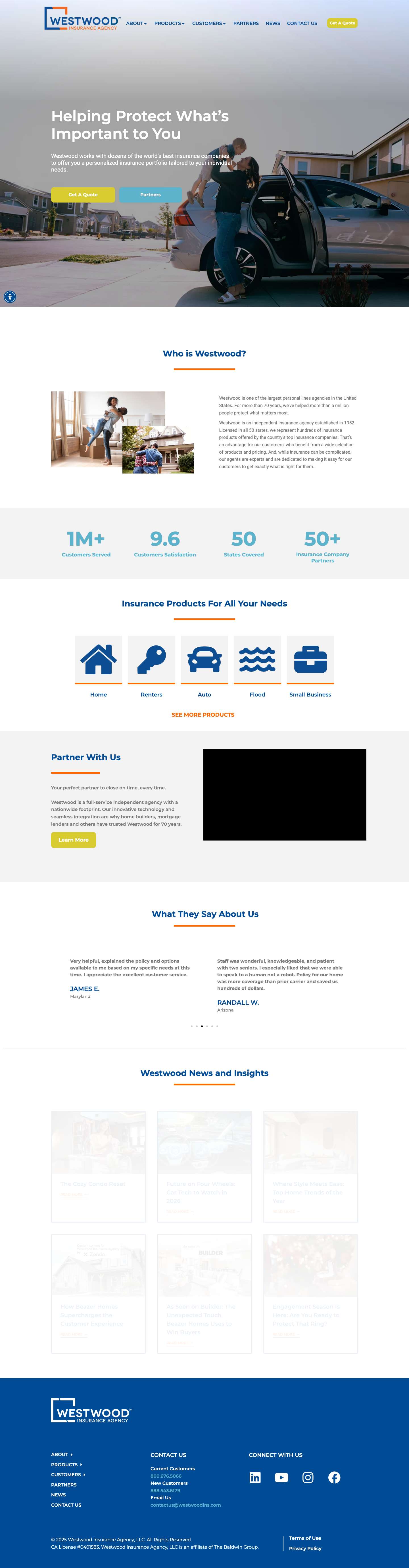 Insurance Products For All Your Needs | Westwood Insurance Agency - Full Screenshot