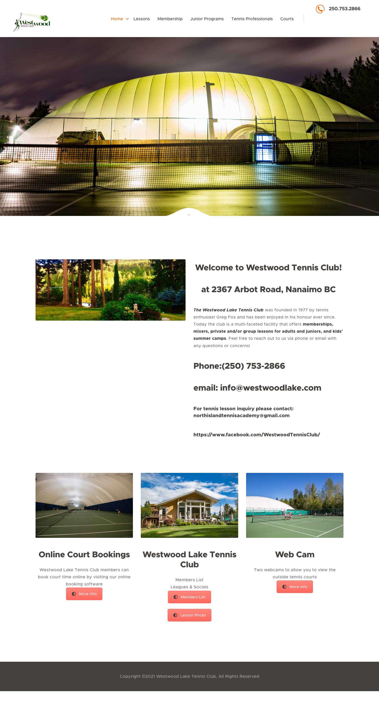 Westwood Lake Tennis club - Full Screenshot