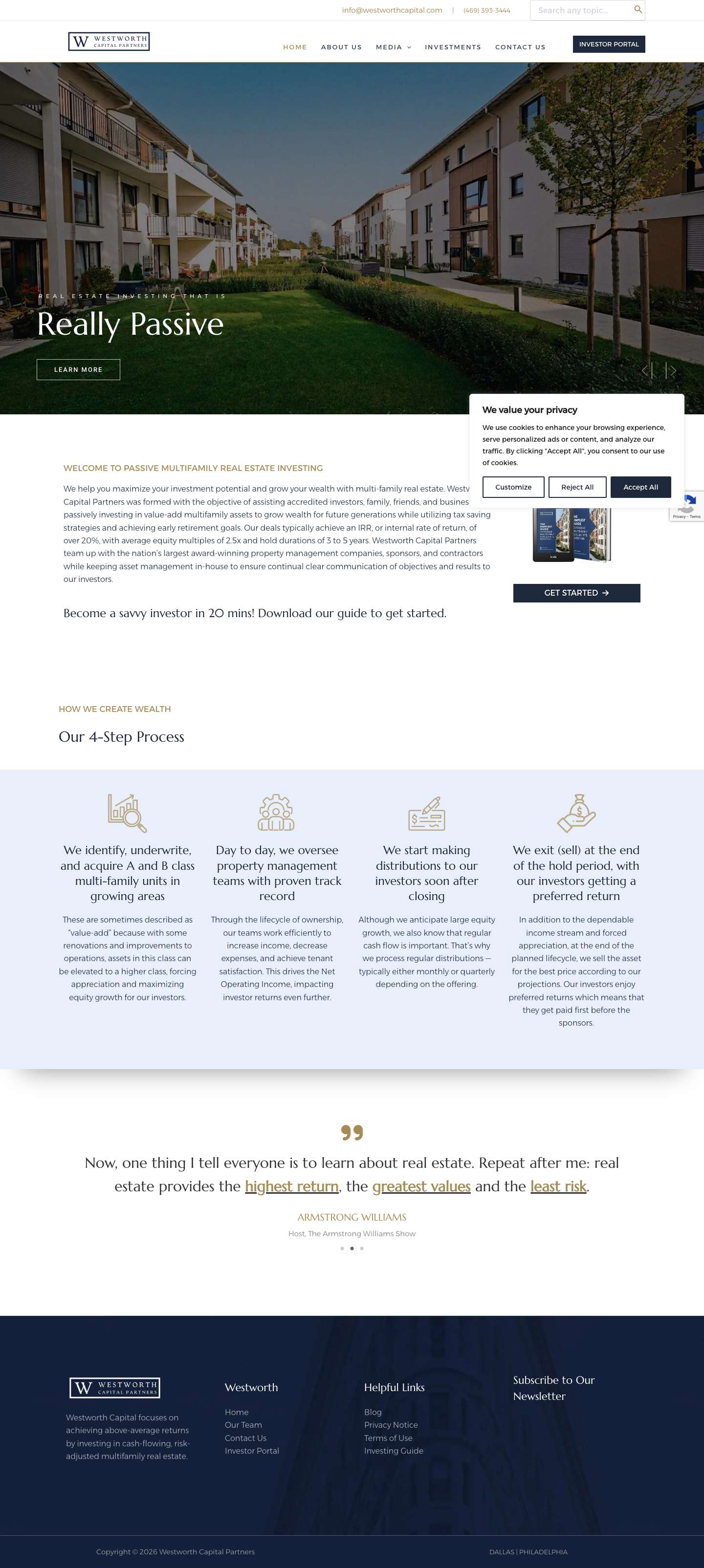 Private Real Estate Investment - Westworth Capital Partners - Full Screenshot