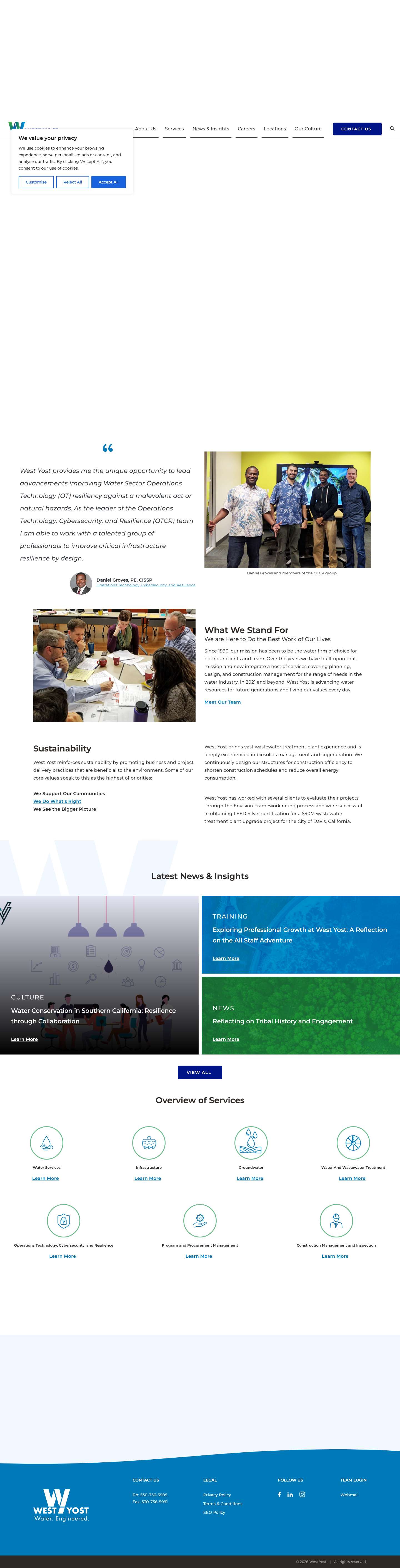 Home Page - West YostFacebookLinkedIn - Full Screenshot