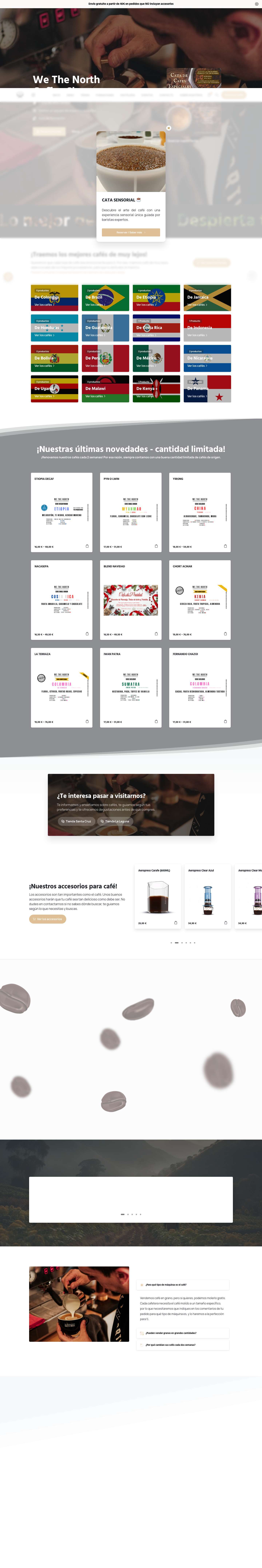 We The North Coffee Speciality - Best Coffee Shop of Tenerife - Full Screenshot