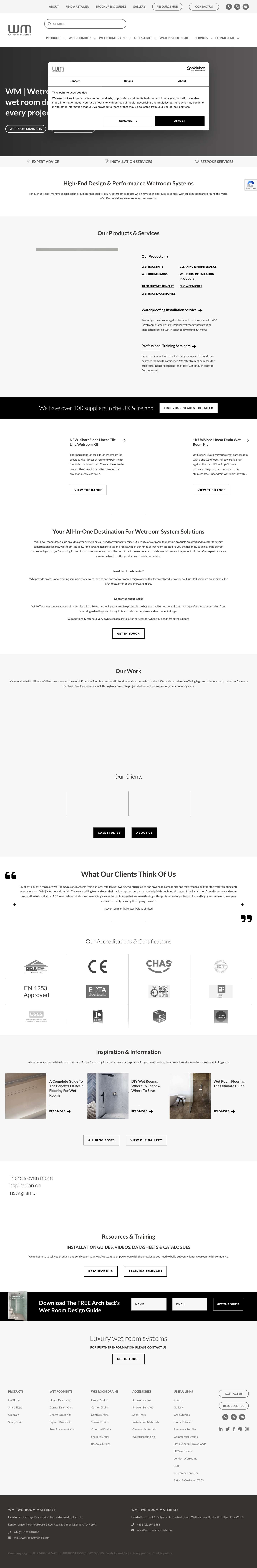 Wet Rooms For Architects & Builders - WM | Wetroom Materials - Full Screenshot