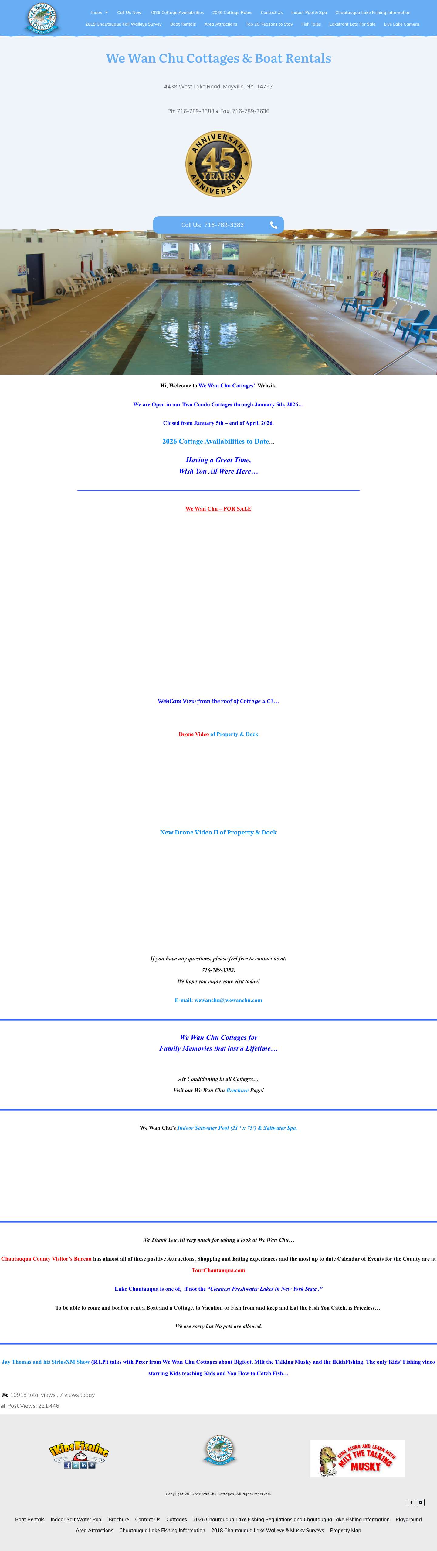 We Wan Chu Cottages and Boat Rental|Chautauqua Lake - Full Screenshot