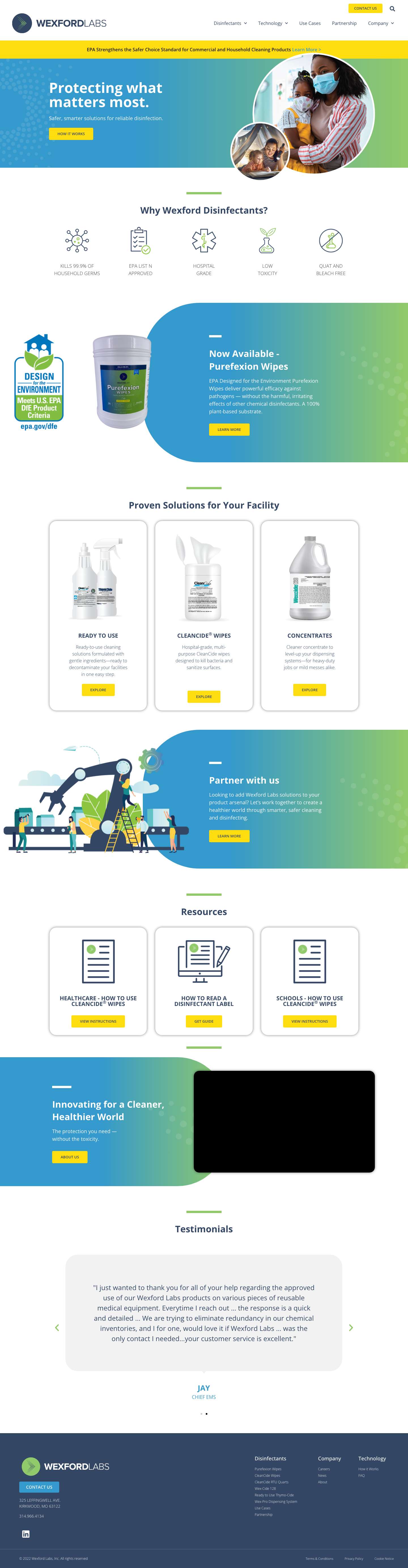 Home - Wexford Labs - Full Screenshot