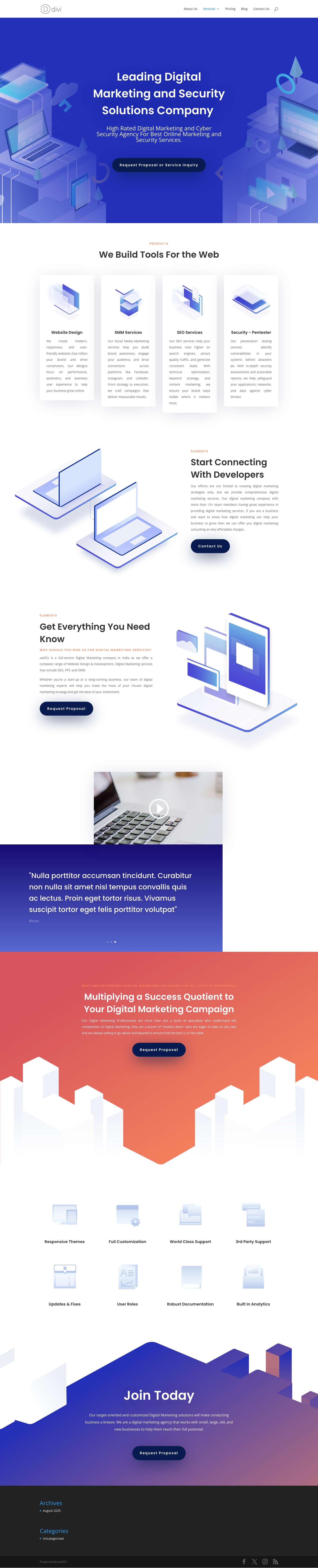 weZFo Solutions | Marketing and Security Solutions - Full Screenshot