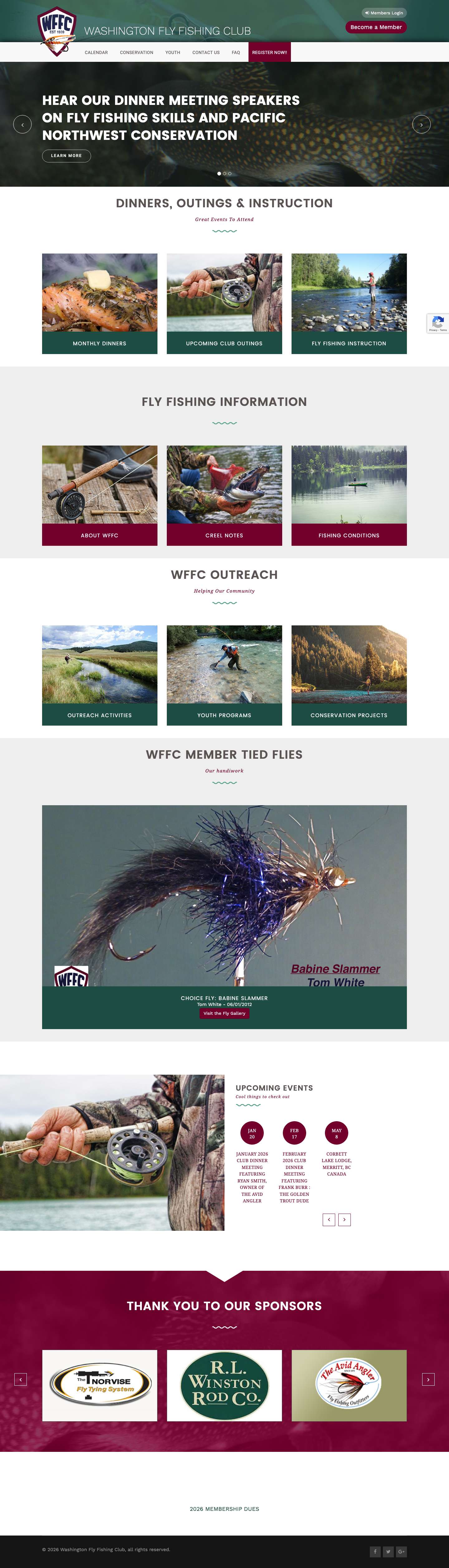 Homepage - Washington Fly Fishing Club - Full Screenshot