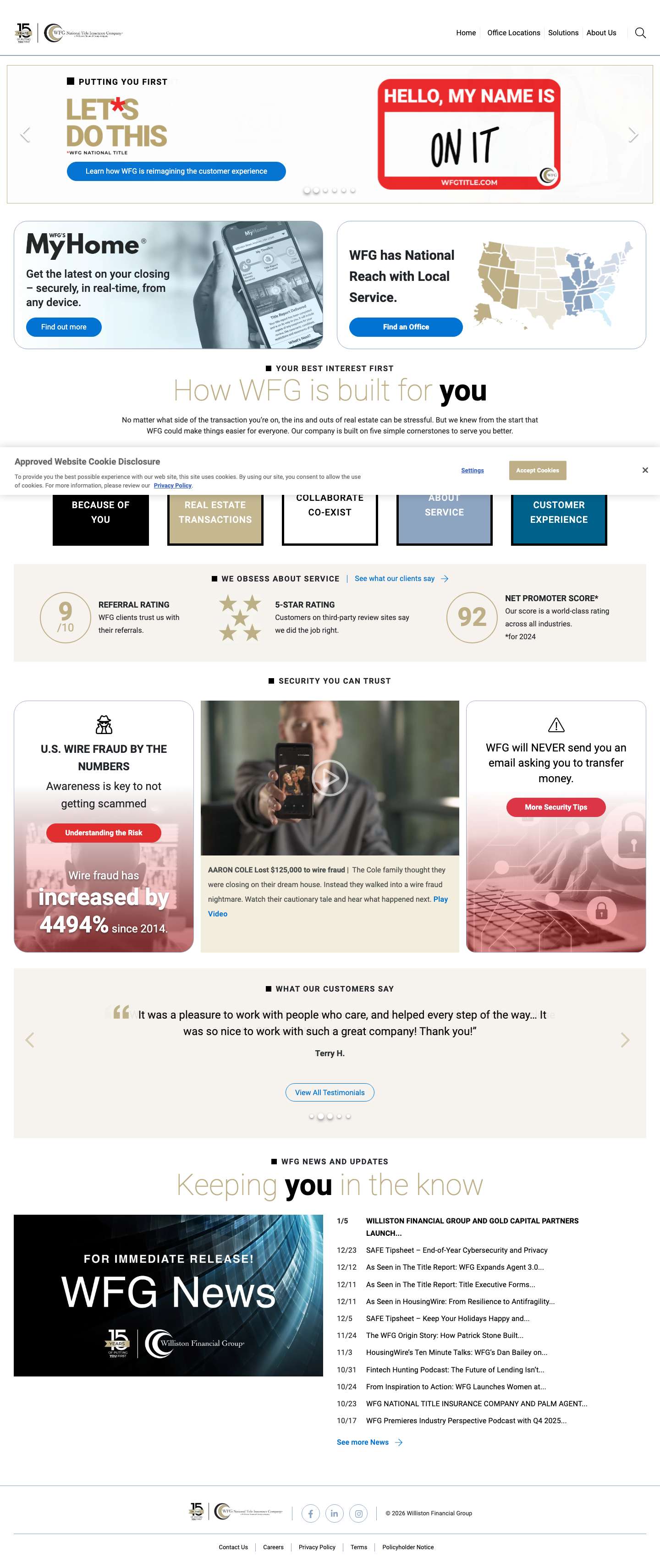 WFG National Title Title Insurance Company - Full Screenshot