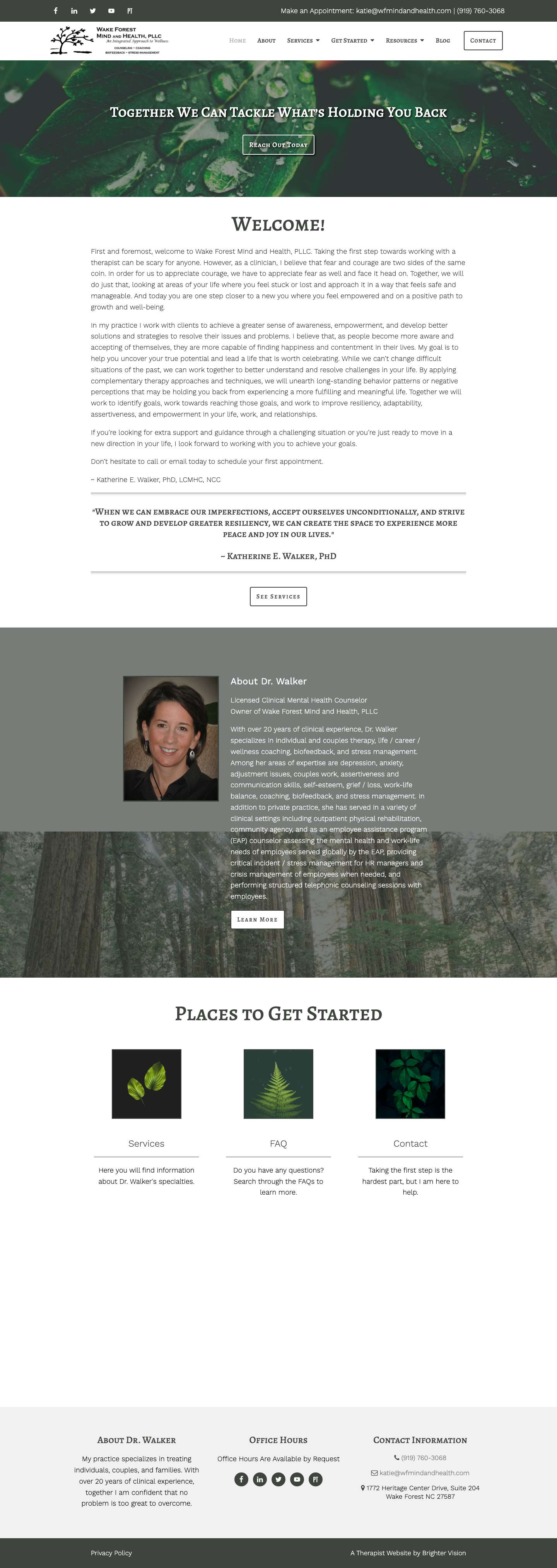 Wake Forest Mind and Health, PLLC | Counseling | Wake Forest, NCFacebookLinkedInTwitterYouTubePsychology TodayFacebookLinkedInTwitterYouTubePsychology Today - Full Screenshot