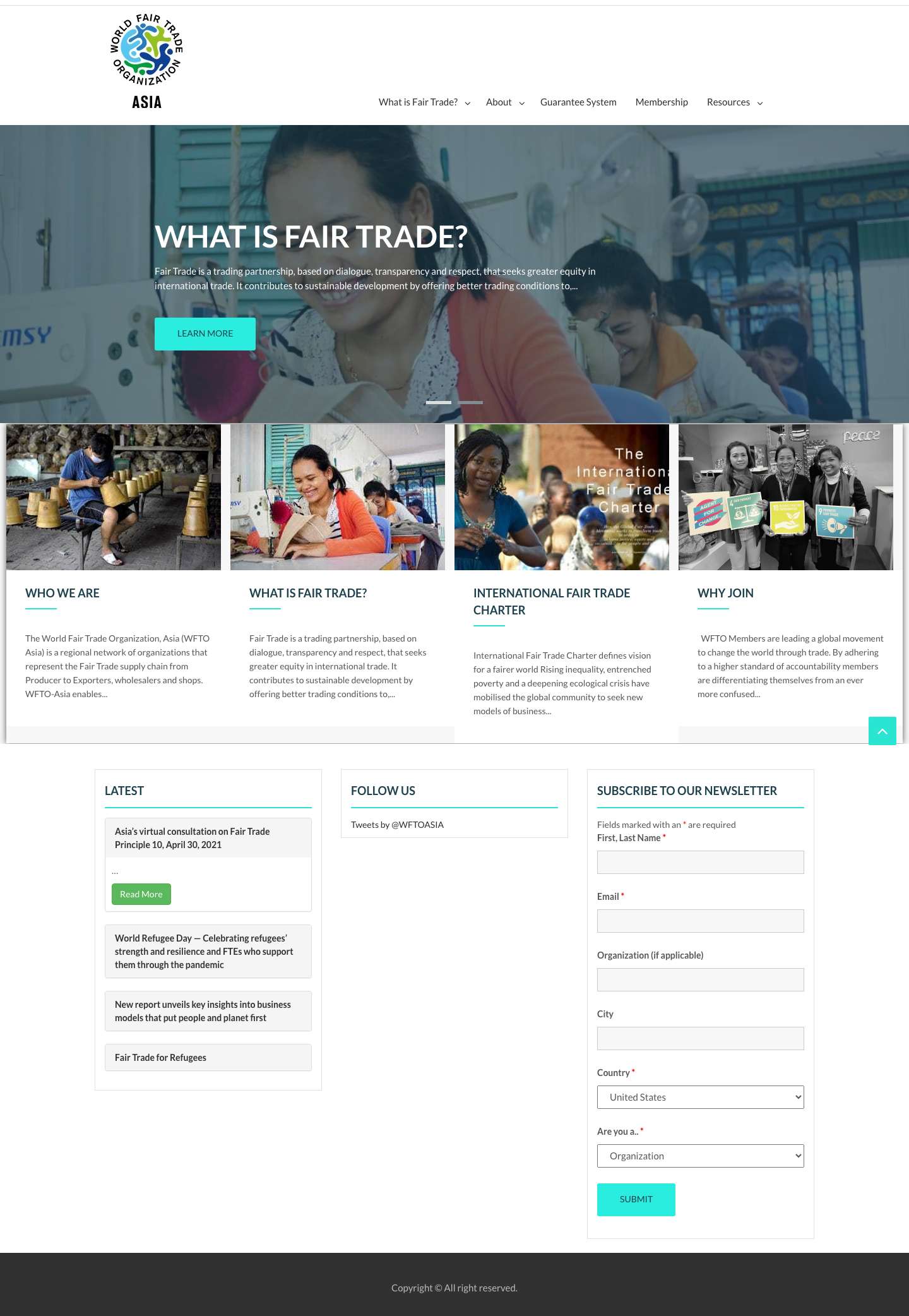 WFTO Asia – The Voice of Fair Trade in Asia - Full Screenshot