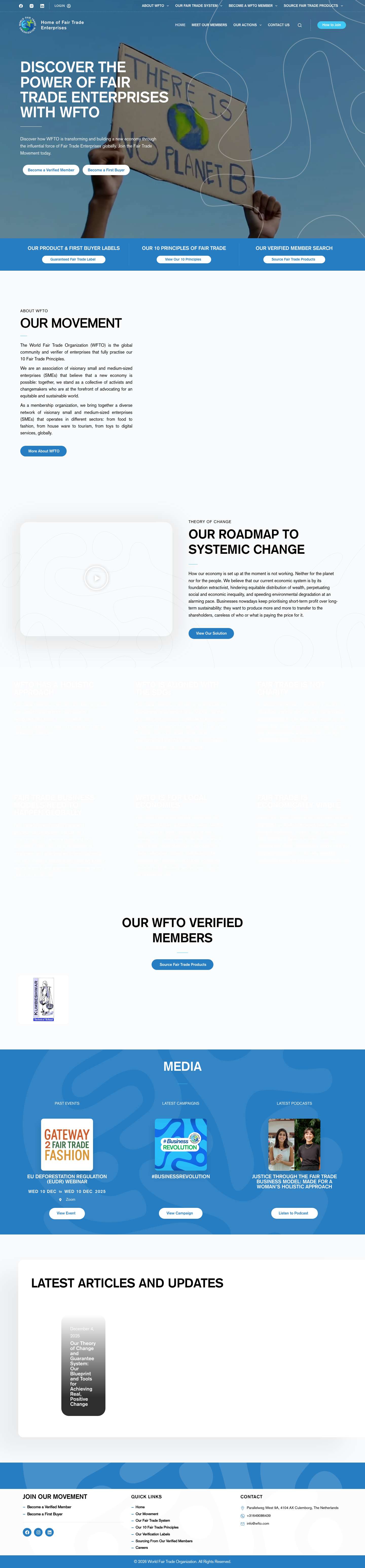 Discover The Power Of Fair Trade Enterprises With WFTOCloseCloseMenuCloseMenu - Full Screenshot