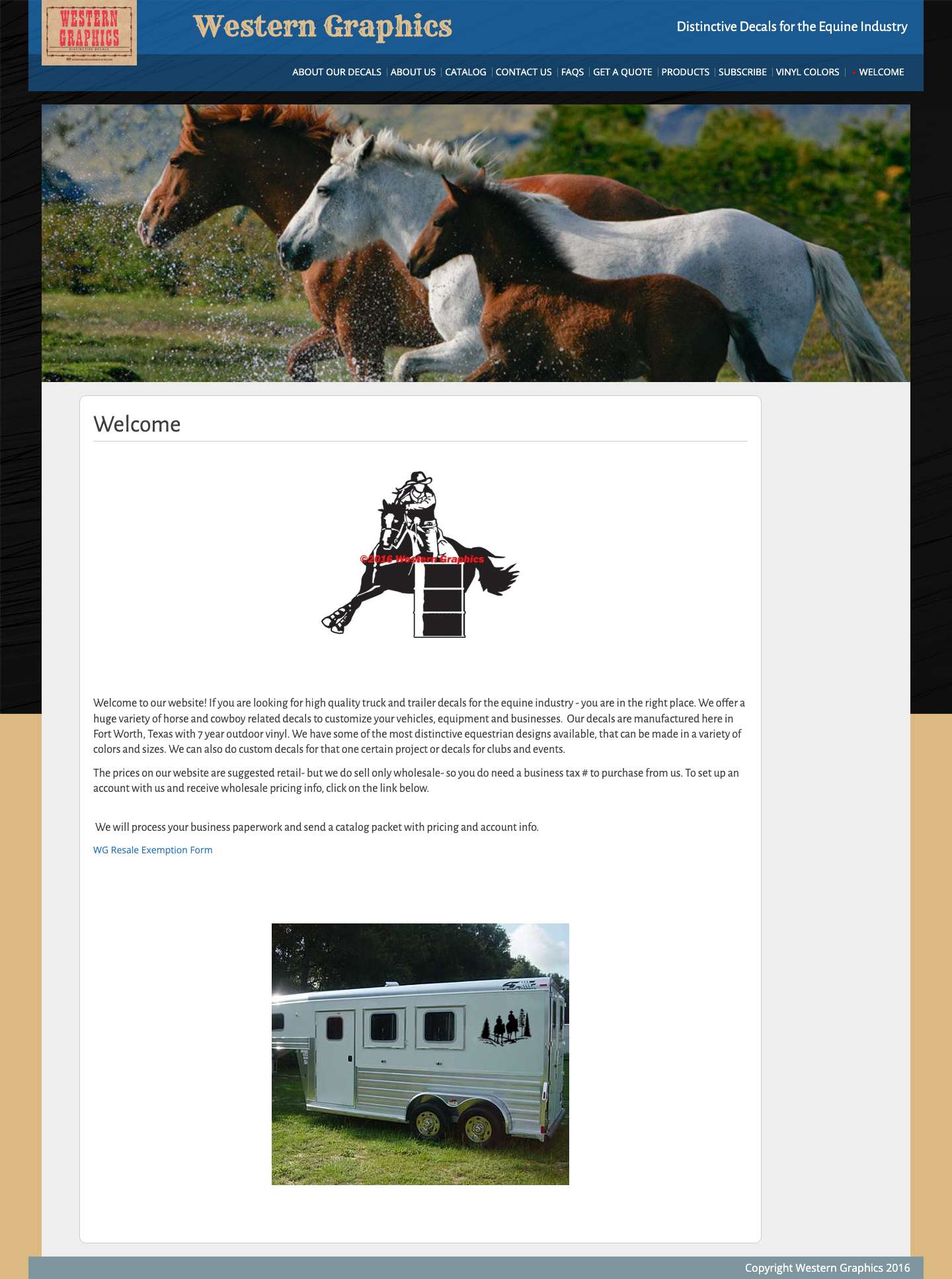 Western Graphics – Distinctive Decals for the Equine Industry - Full Screenshot