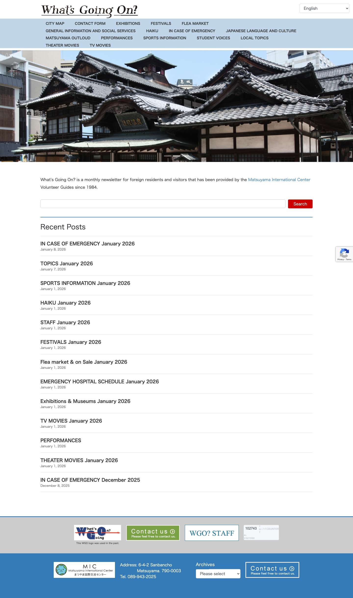 WGO? Matsuyama | Monthly Updated Information on Matsuyama - Full Screenshot