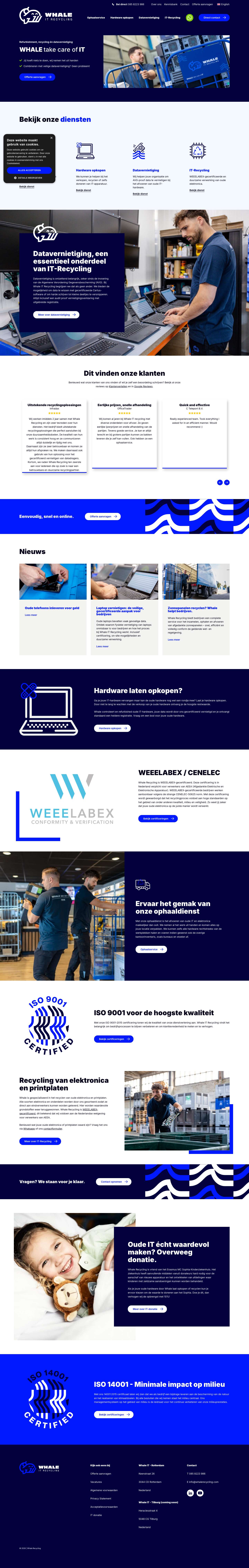 Whale IT Recycling | IT- en Elektronica recycling - Full Screenshot