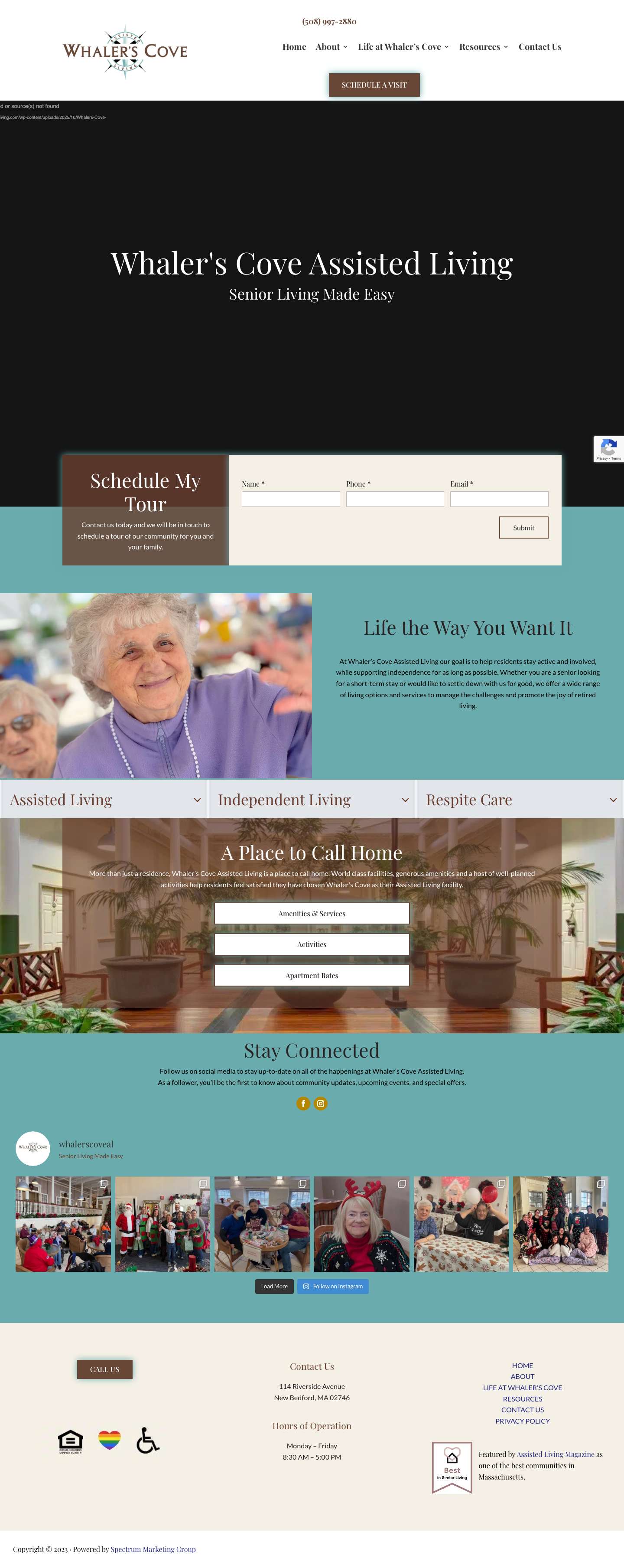 Whaler's Cove Assisted Living - New Bedford, MA - Full Screenshot