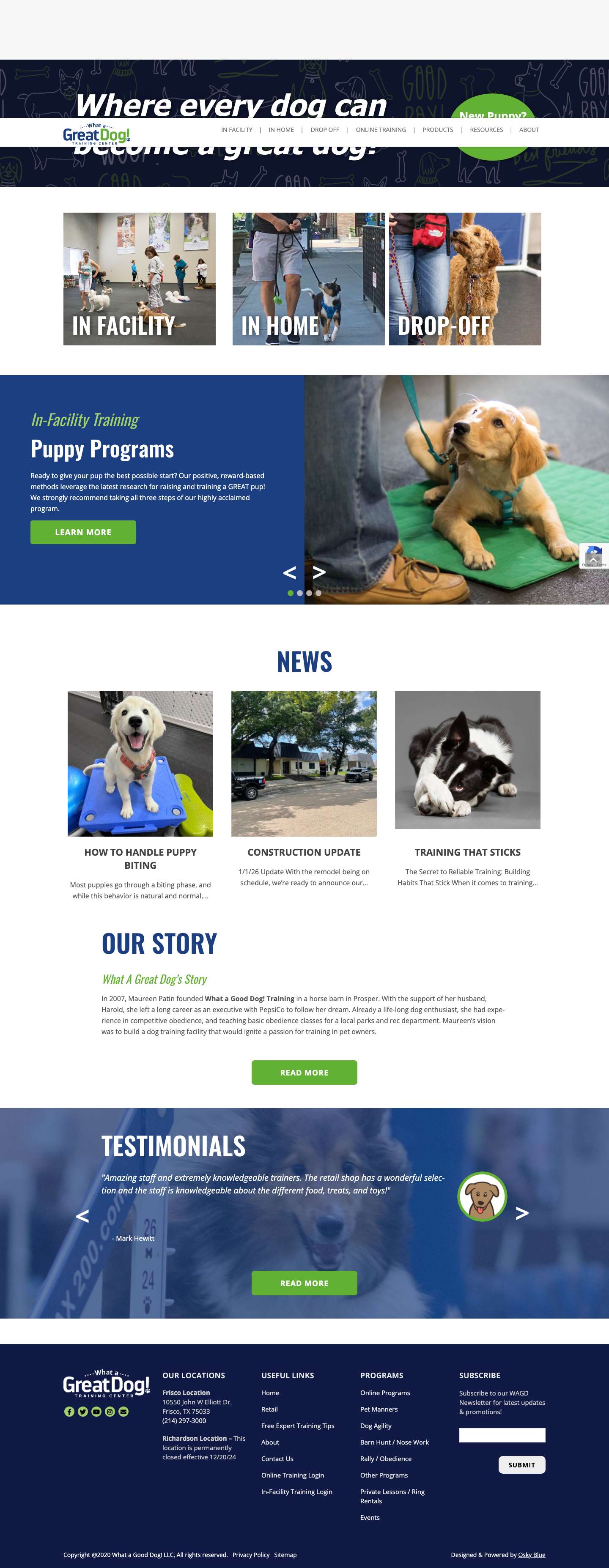 What a Great Dog! Training Center - Every dog can be a great dog! - Full Screenshot