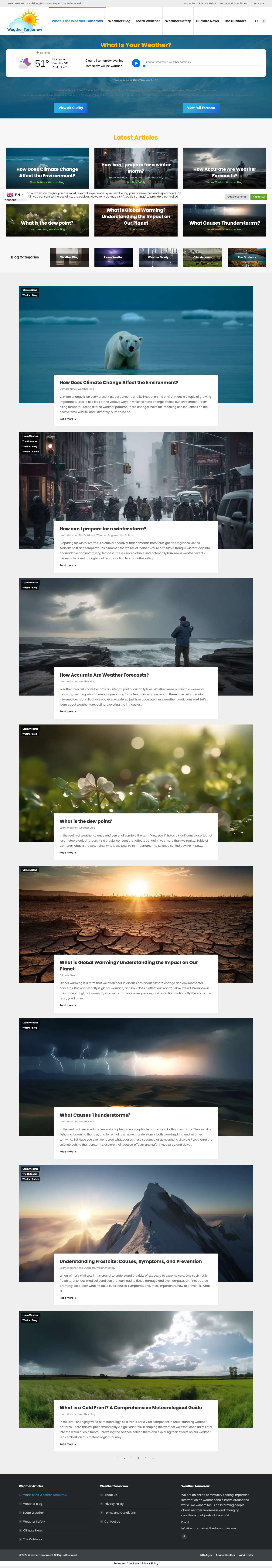 What is the Weather Tomorrow? Local Weather Outlook and Resources - Full Screenshot