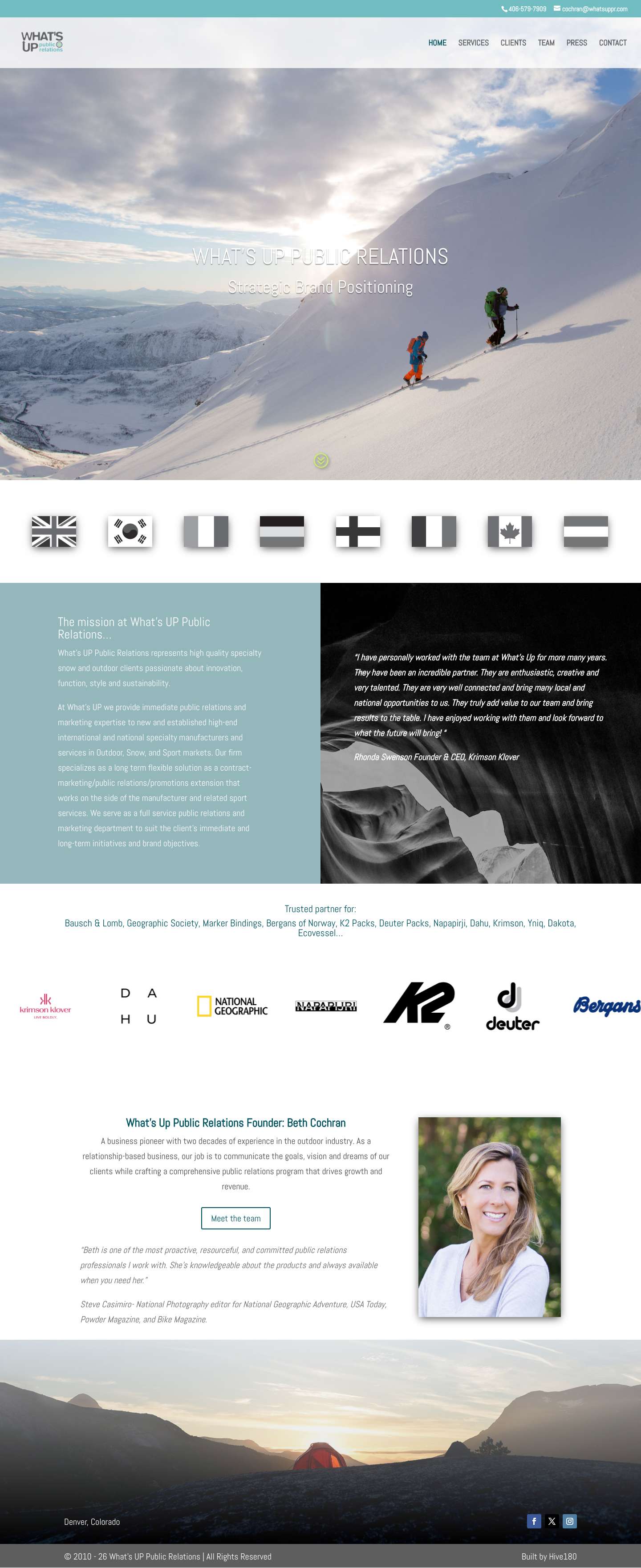 Home - What's Up Public Relations - Strategic Brand Positioning - Full Screenshot